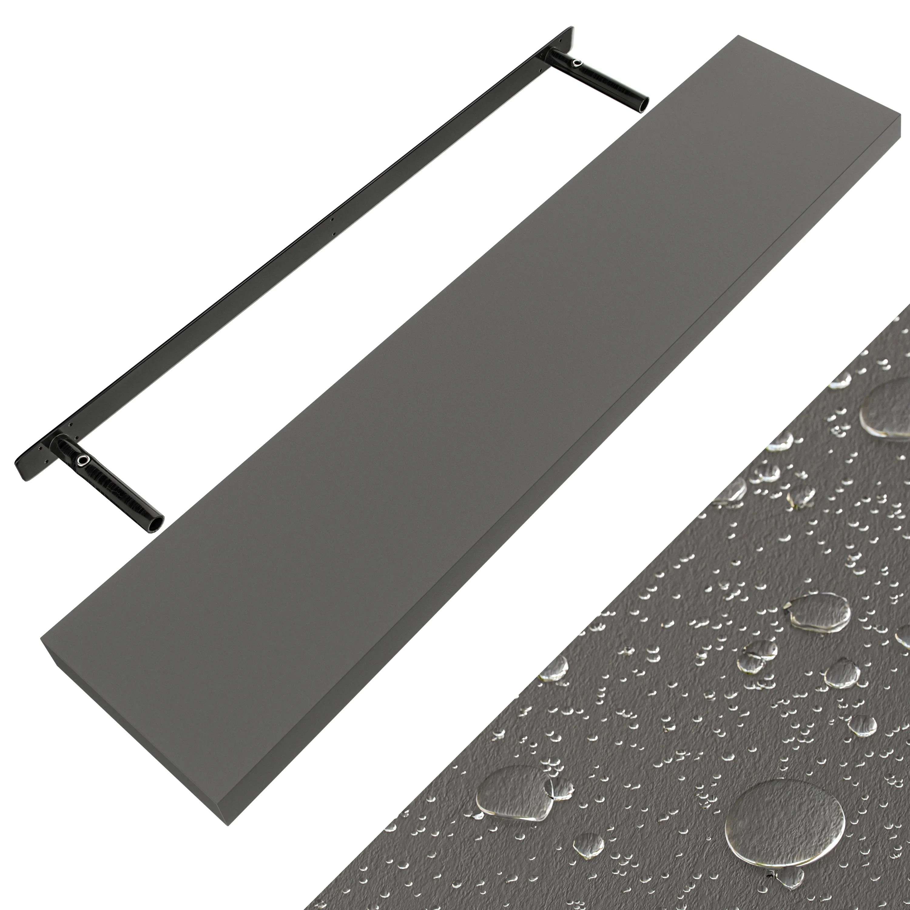 Wandregal Schweberegal 110cm Grau + Halterung Wandregal Schweberegal 110cm Grau + Halterung