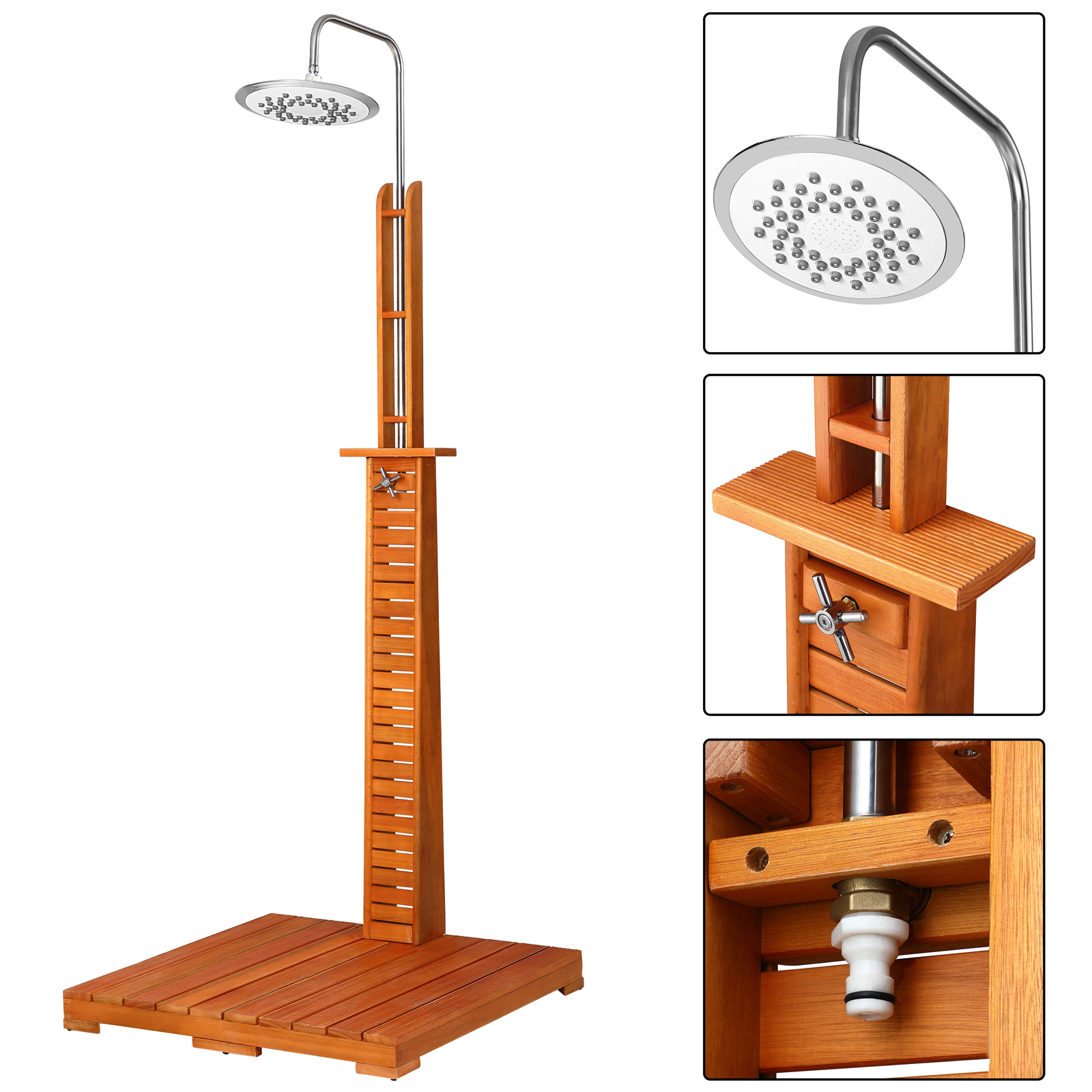 Gartendusche Eukalyptusholz FSC®-zertifiziert 223,5cm – Bild 2