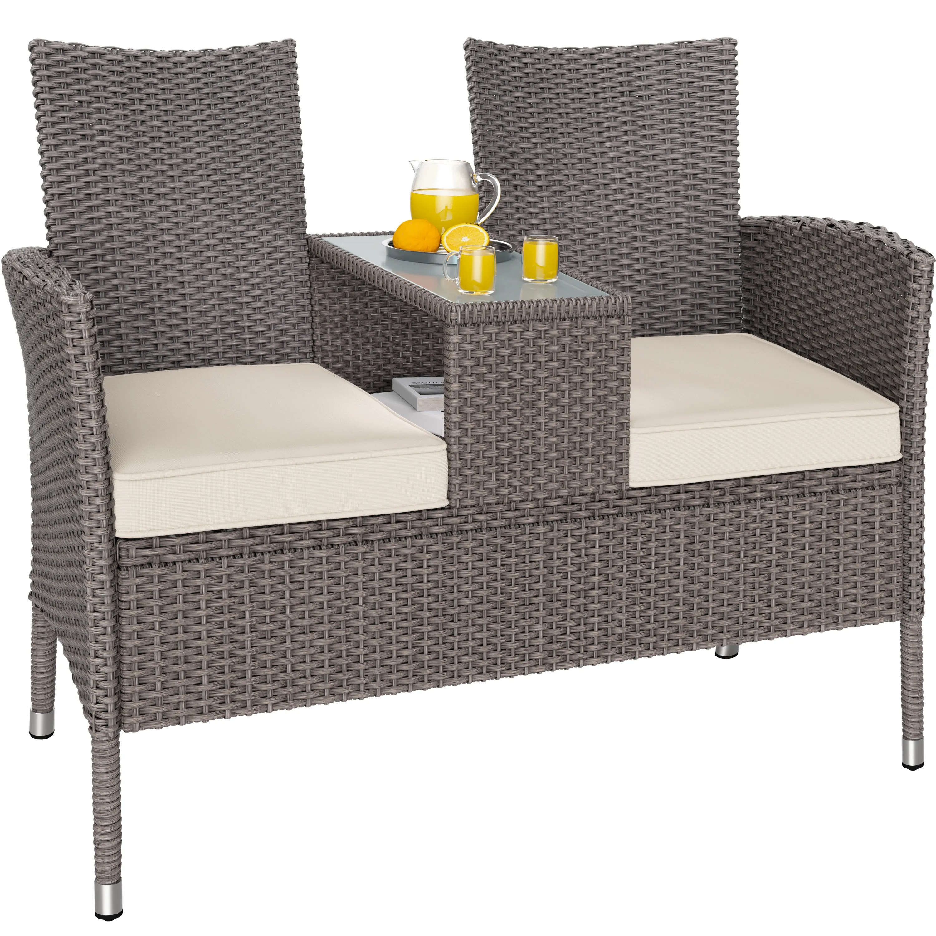 Polyrattan Kino Bank Creme 143x55x88cm Polyrattan Kino Bank Creme 143x55x88cm