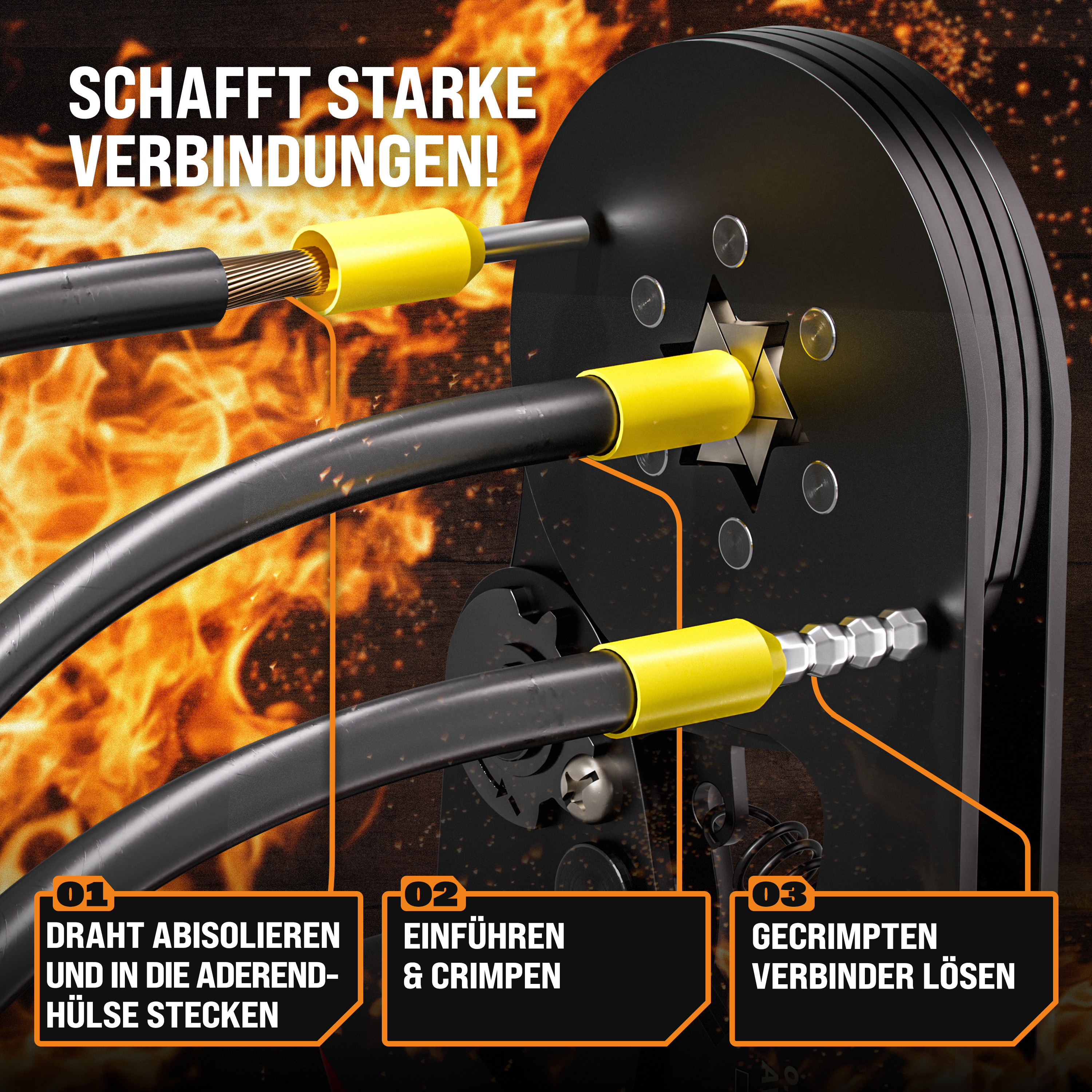 Crimpzange Sechskant + Abisolierzange – Bild 2