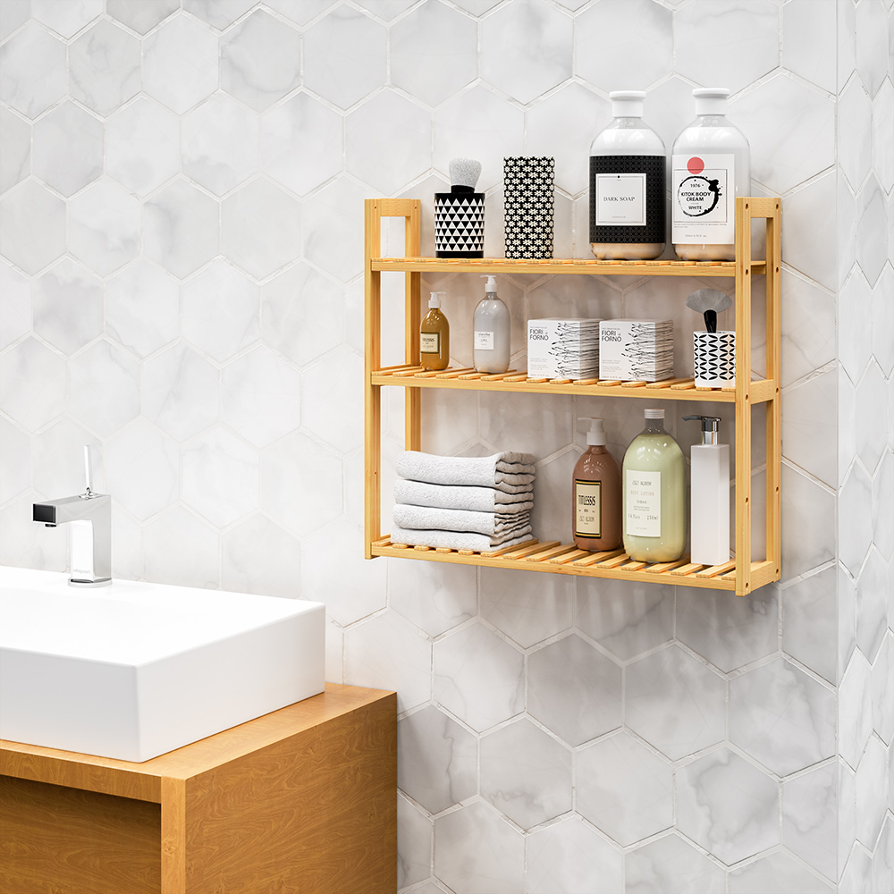 Wandregal Bambus 54x60x15cm – Bild 2