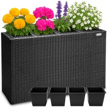 Polyrattan Blumentopf Schwarz 95x27x60cm Polyrattan Blumentopf Schwarz 95x27x60cm