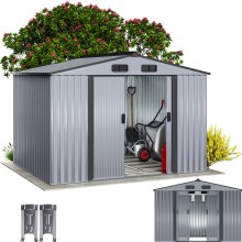 Geräteschuppen Grau-Metallic 260x205x180 verzinkt wetterfest mit Fundament und Haken Geräteschuppen Grau-Metallic 260x205x180 verzinkt wetterfest mit Fundament und Haken