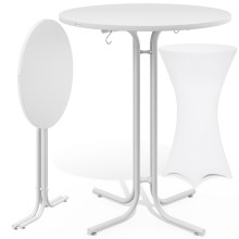 Stehtisch Weiß 110x80cm + Stehtischhusse Weiß Ø80cm Stehtisch Weiß 110x80cm + Stehtischhusse Weiß Ø80cm