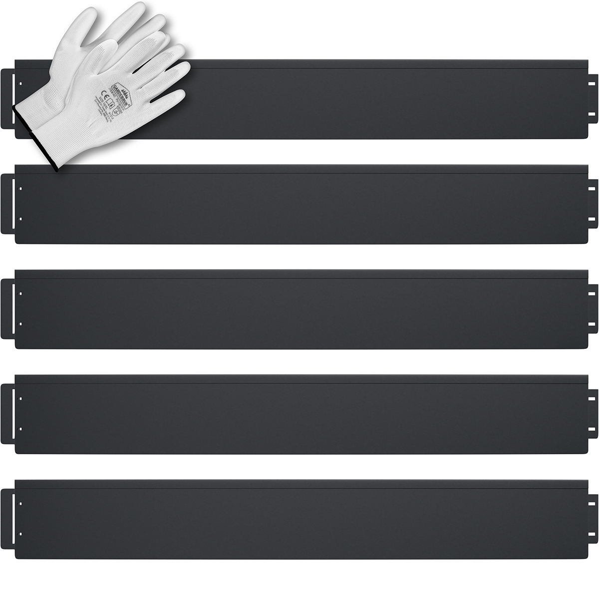 Beeteinfassung 5er-Set Schwarz Metall 5mx14cm – Bild 2