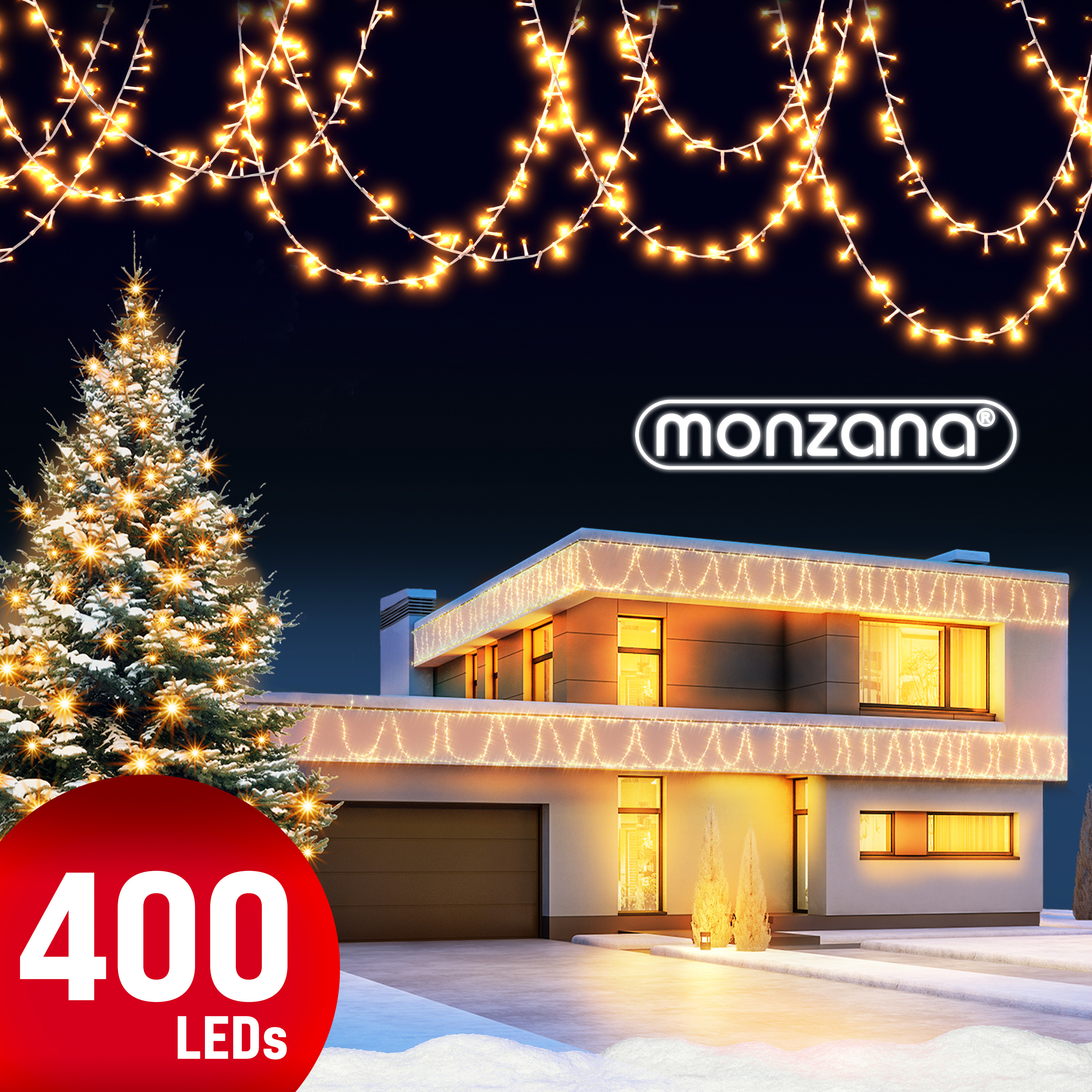 Lichterkette Weihnachten Warmweiß 40m transparent – Bild 2