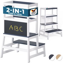 Lernturm Barn Weiß/Anthrazit Kiefernholz 93x51x50cm Lernturm Barn Weiß/Anthrazit Kiefernholz 93x51x50cm