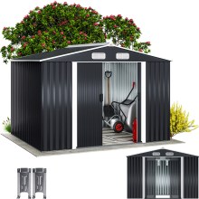Geräteschuppen Anthrazit Metall 260x205x180cm Geräteschuppen Anthrazit Metall 260x205x180cm