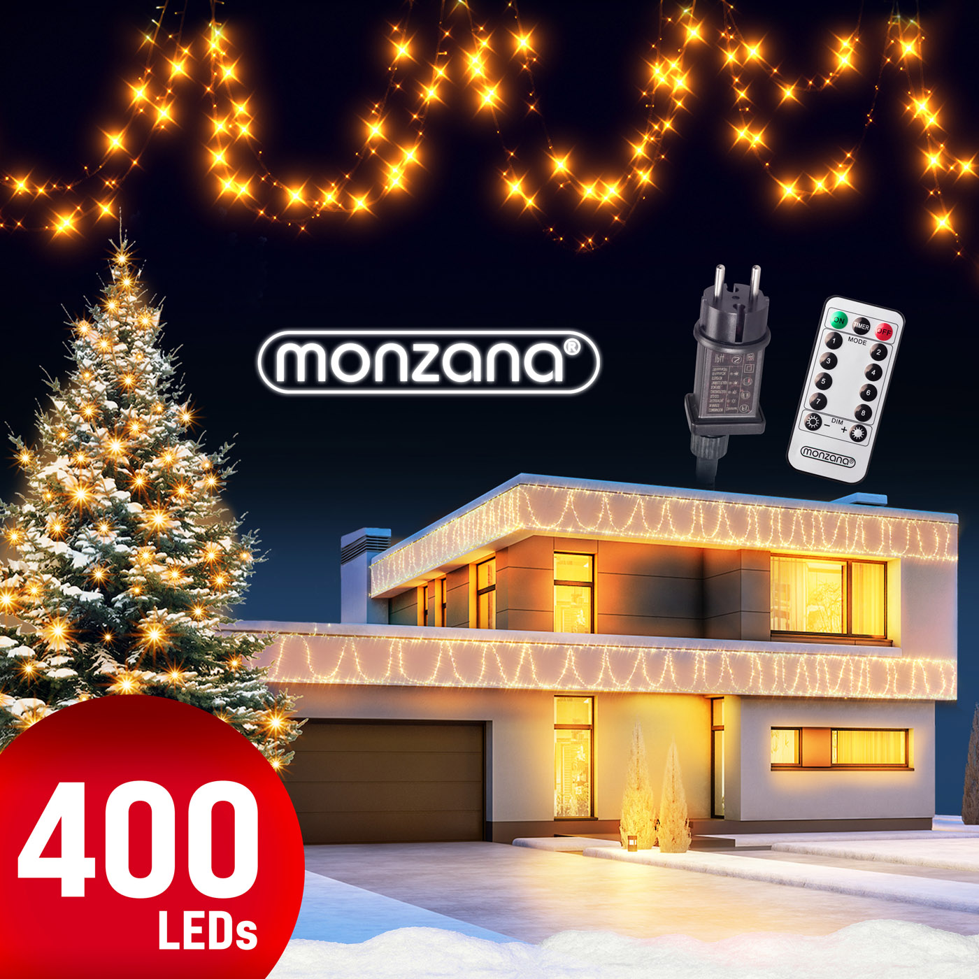 Lichterkette Weihnachten Warmweiß 40m Fernbedienung – Bild 2