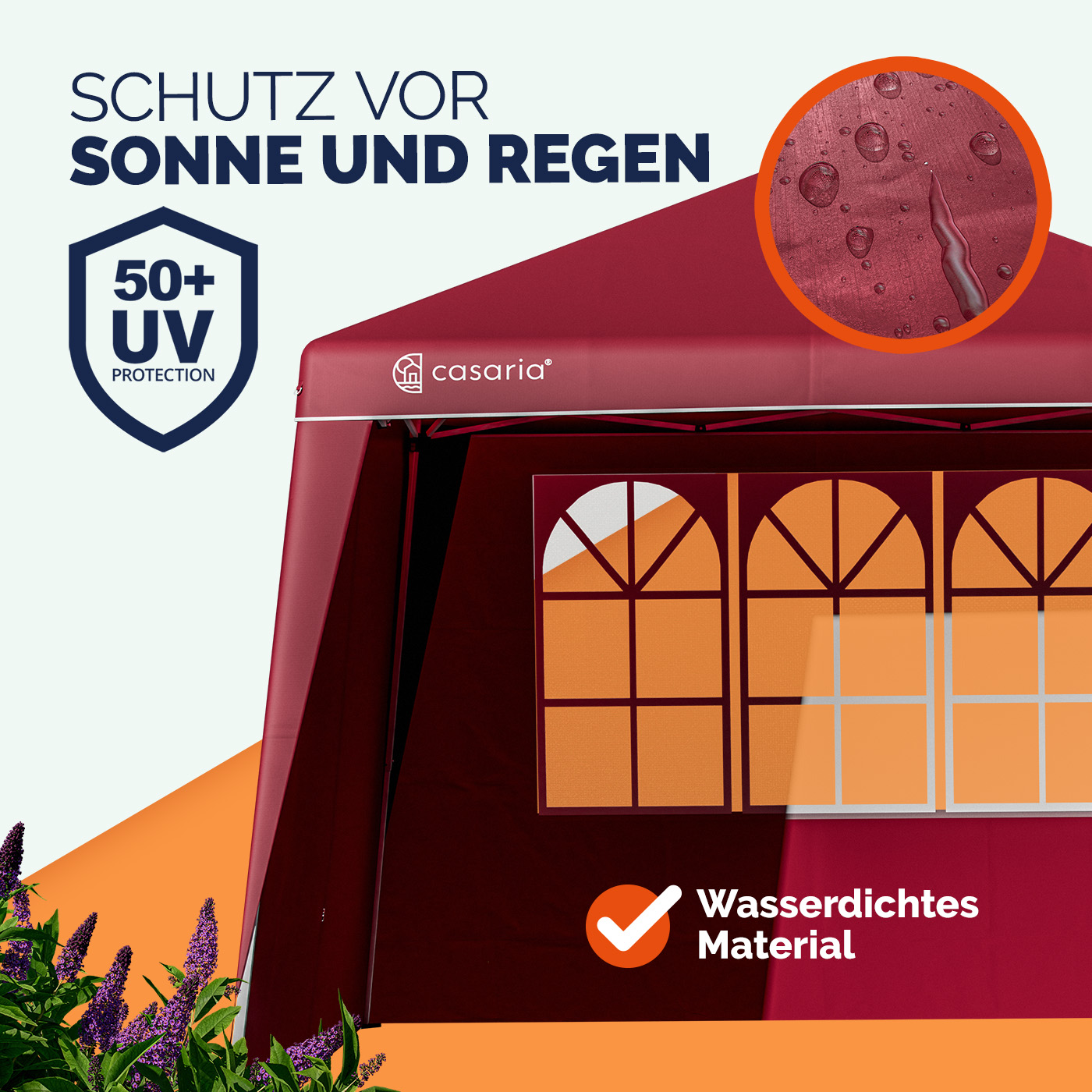 Seitenwand Faltpavillon Capri 2er-Set Rot 3x3m – Bild 2