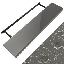 Wandregal Schweberegal 110cm Hochglanz Grau + Halterung Wandregal Schweberegal 110cm Hochglanz Grau + Halterung