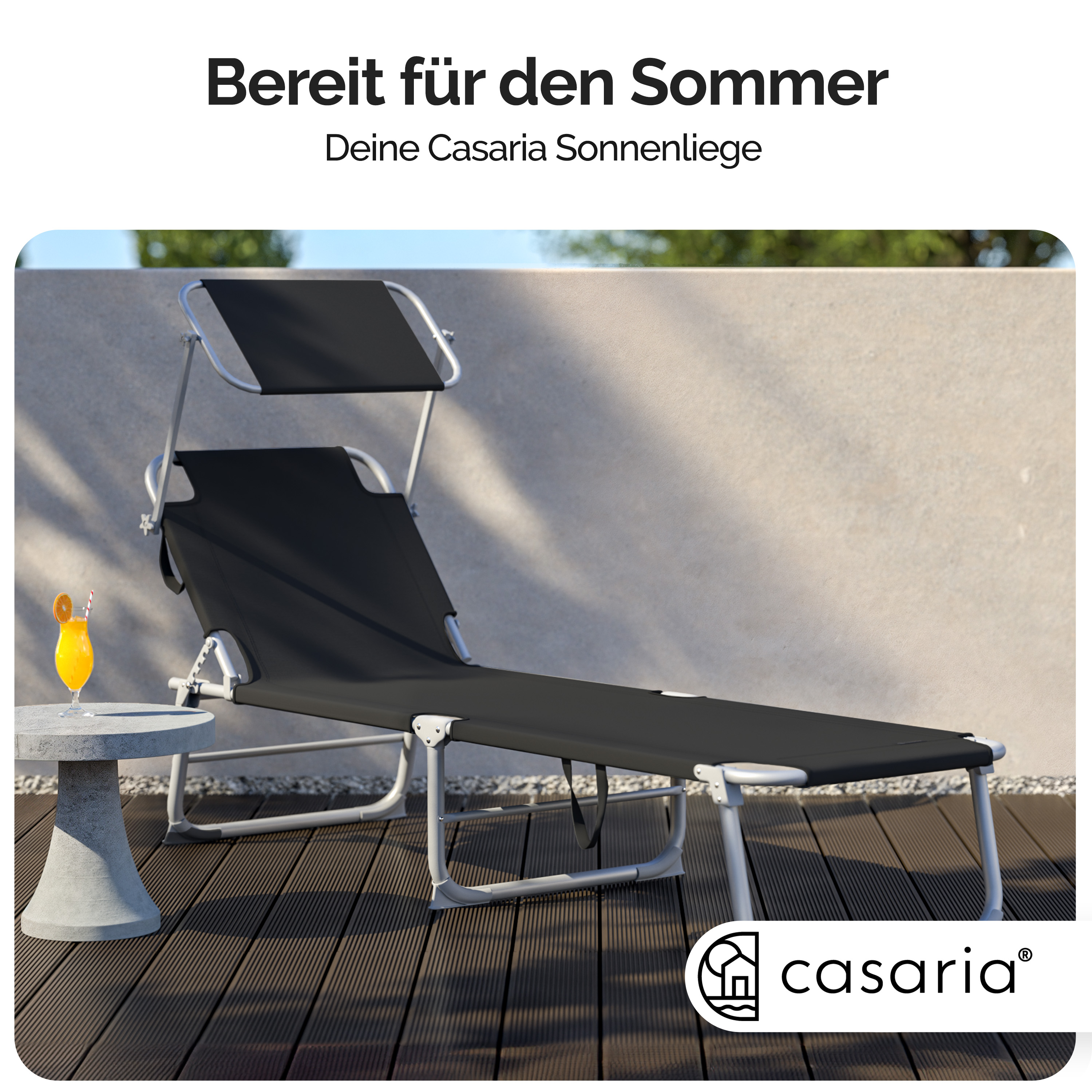 Gartenliege Hawaii 2er-Set Anthrazit Alu 190x60x30cm – Bild 2