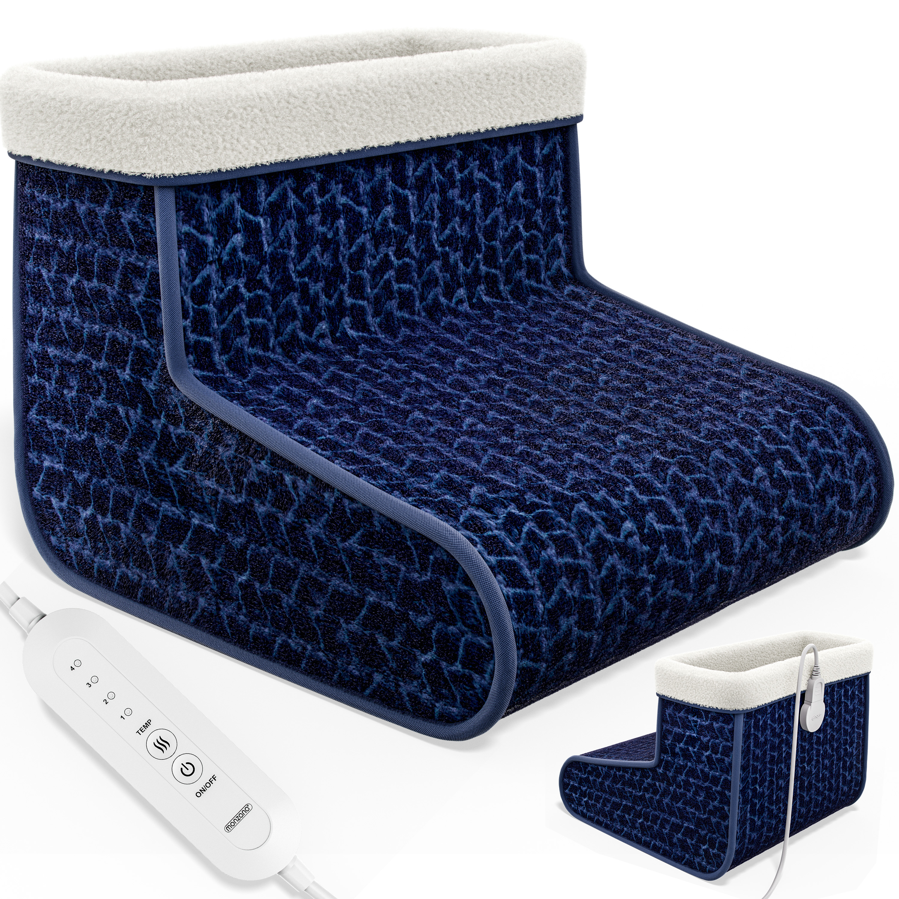 Elektrischer Fußwärmer Blau 4 Heizstufen 100W Elektrischer Fußwärmer Blau 4 Heizstufen 100W