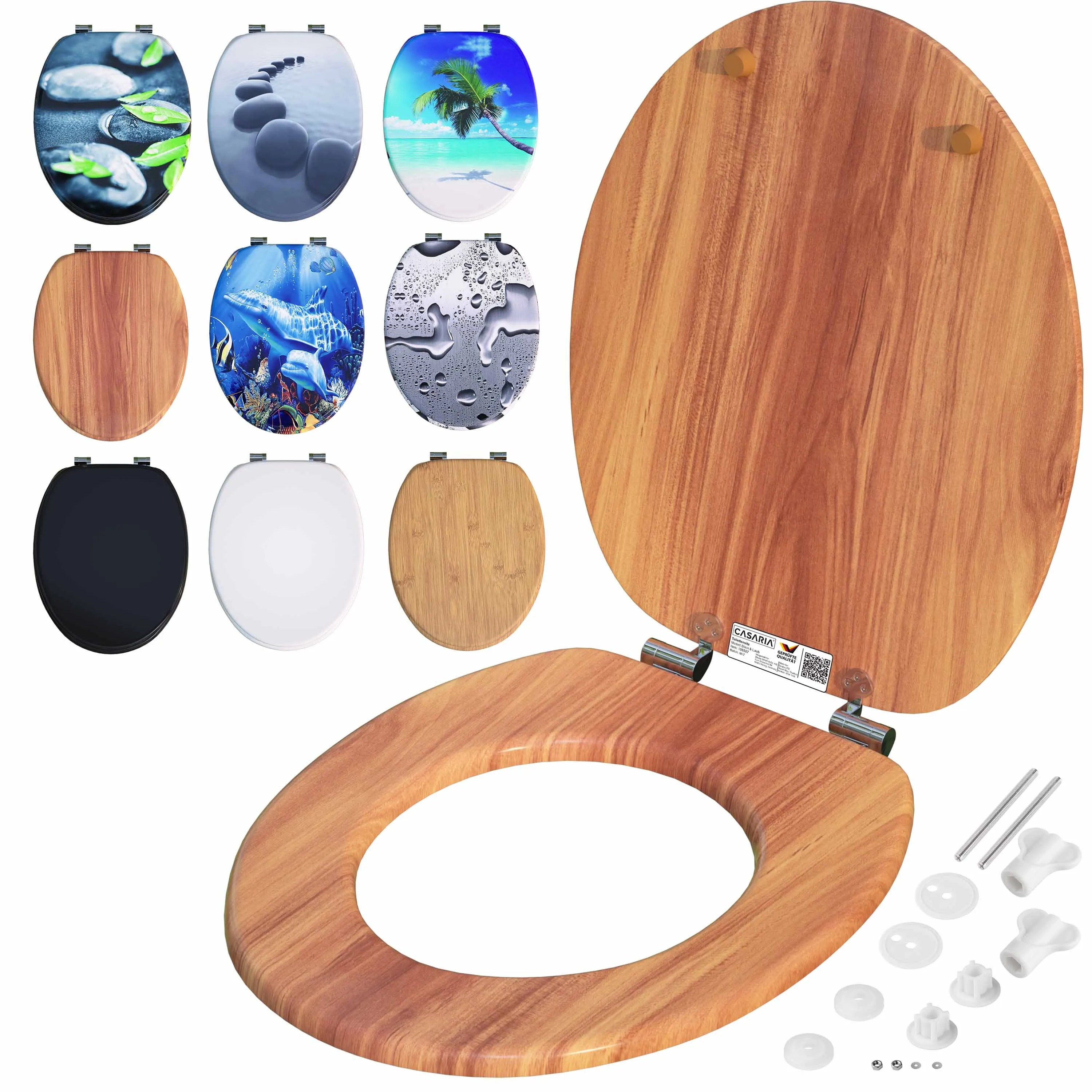 Toilettensitz Holz mit Absenkautomatik MDF Toilettensitz Holz mit Absenkautomatik MDF