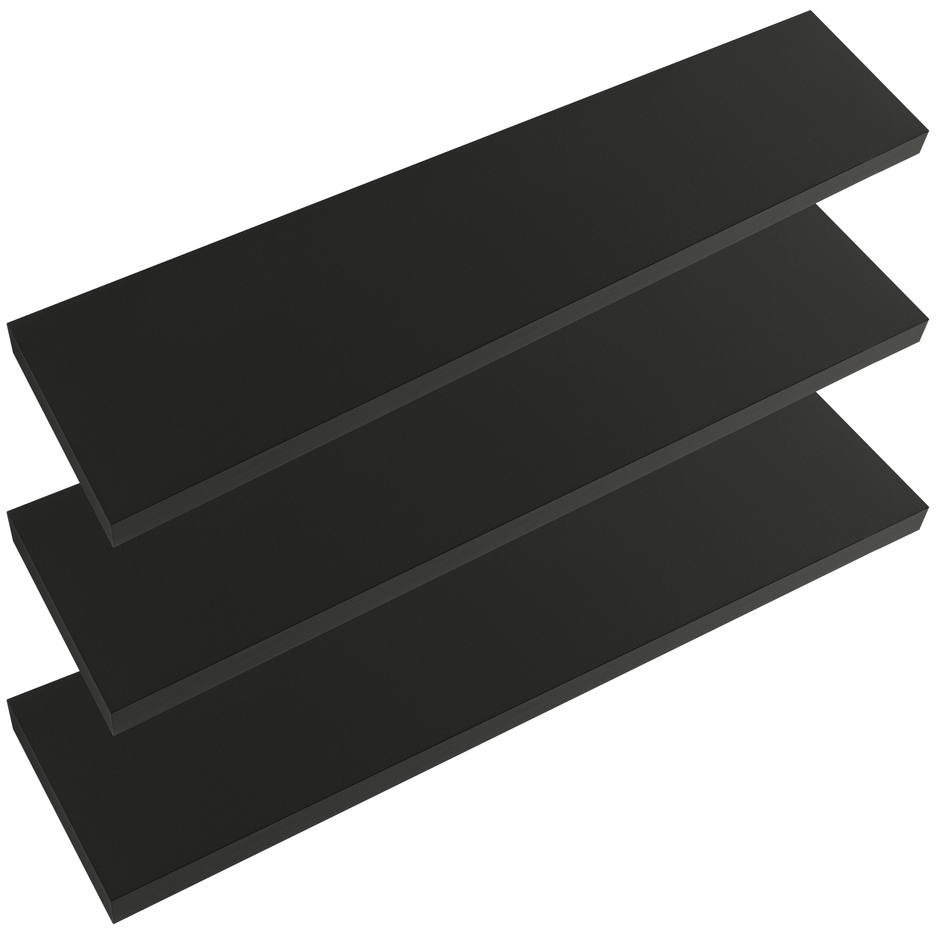 Wandregal Schweberegal 110cm 3er-Set Schwarz + Halterung – Bild 2