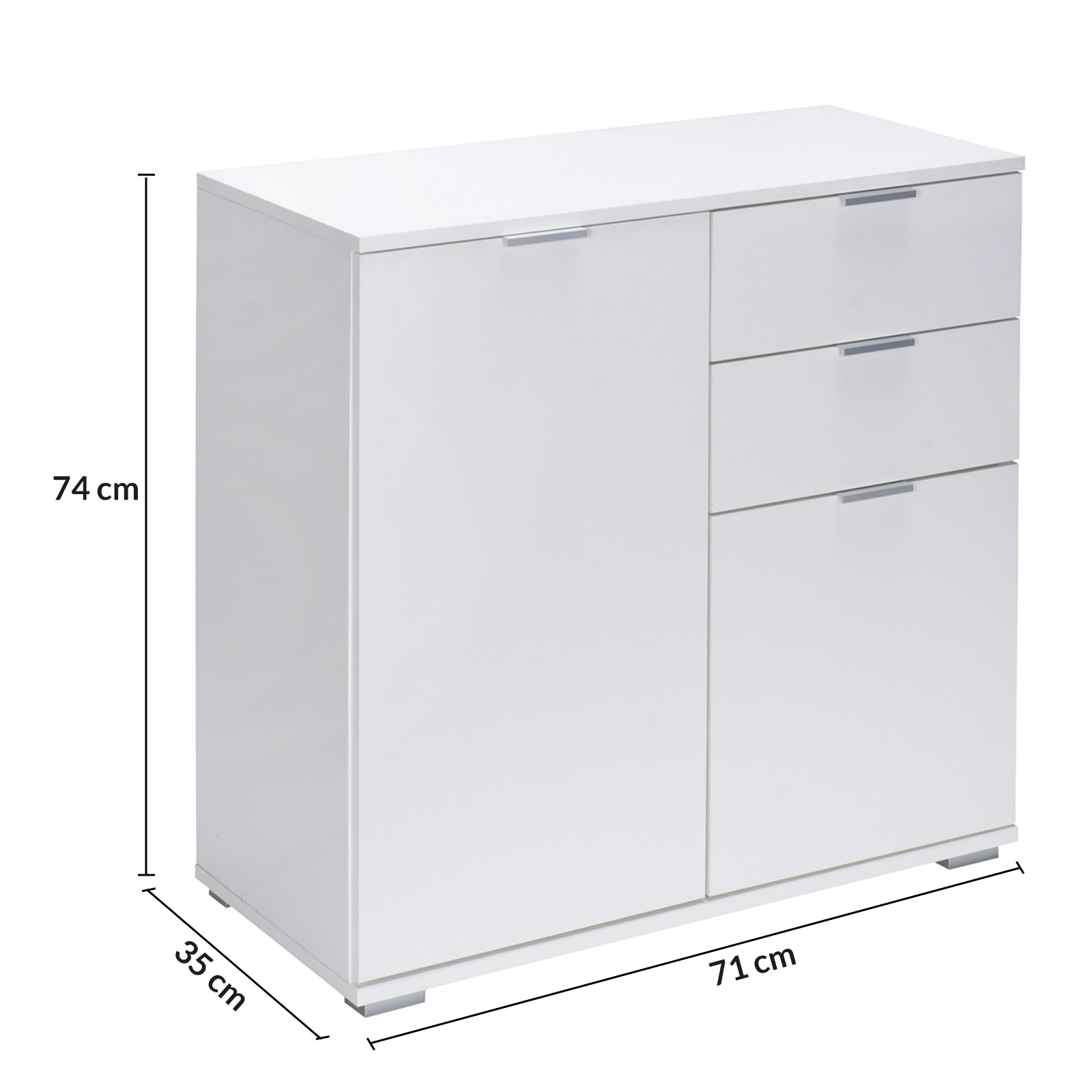 Kommode Alba Weiß 71x74x35cm – Bild 2