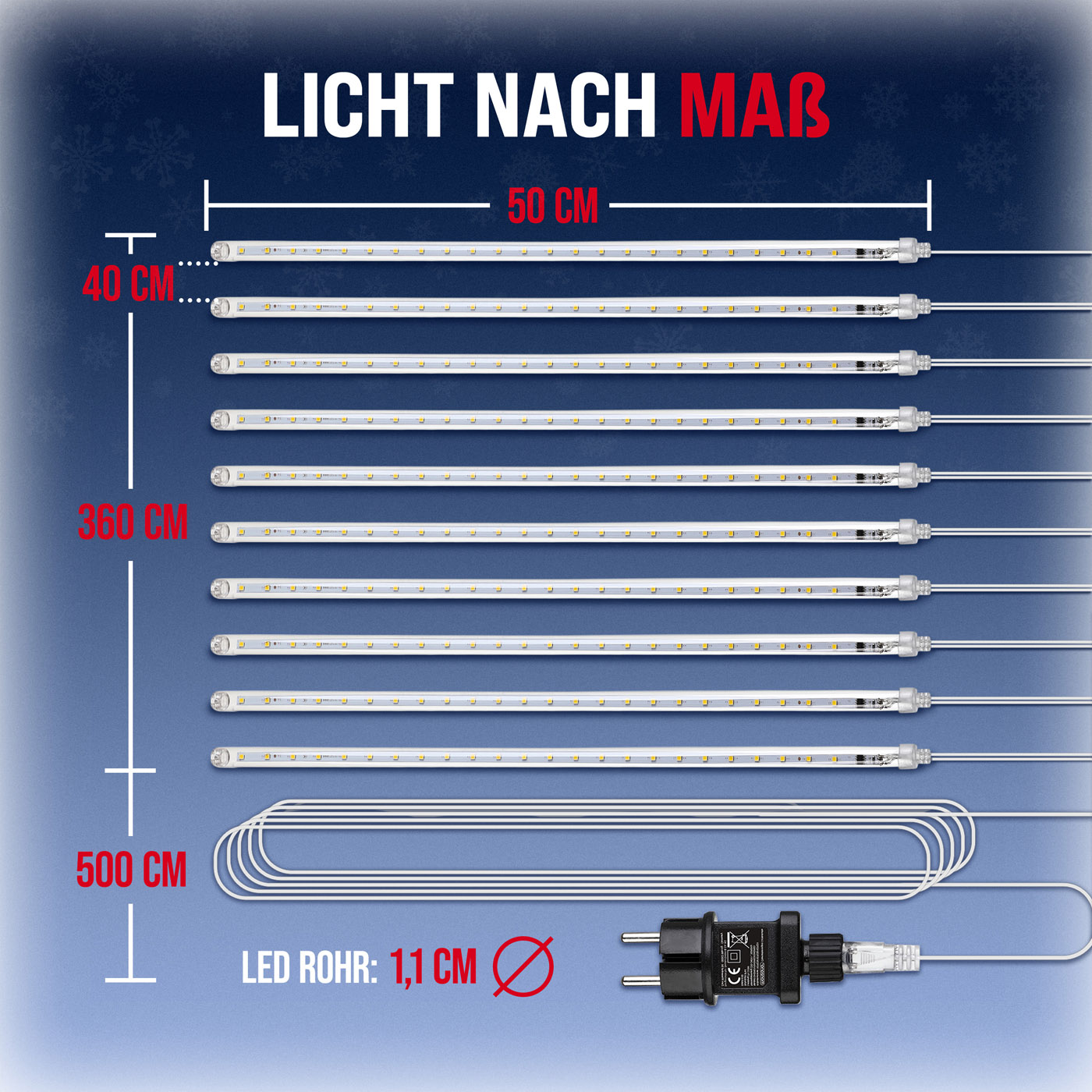 Lichterkette Weihnachten Diamantenregen Warmweiß – Bild 2