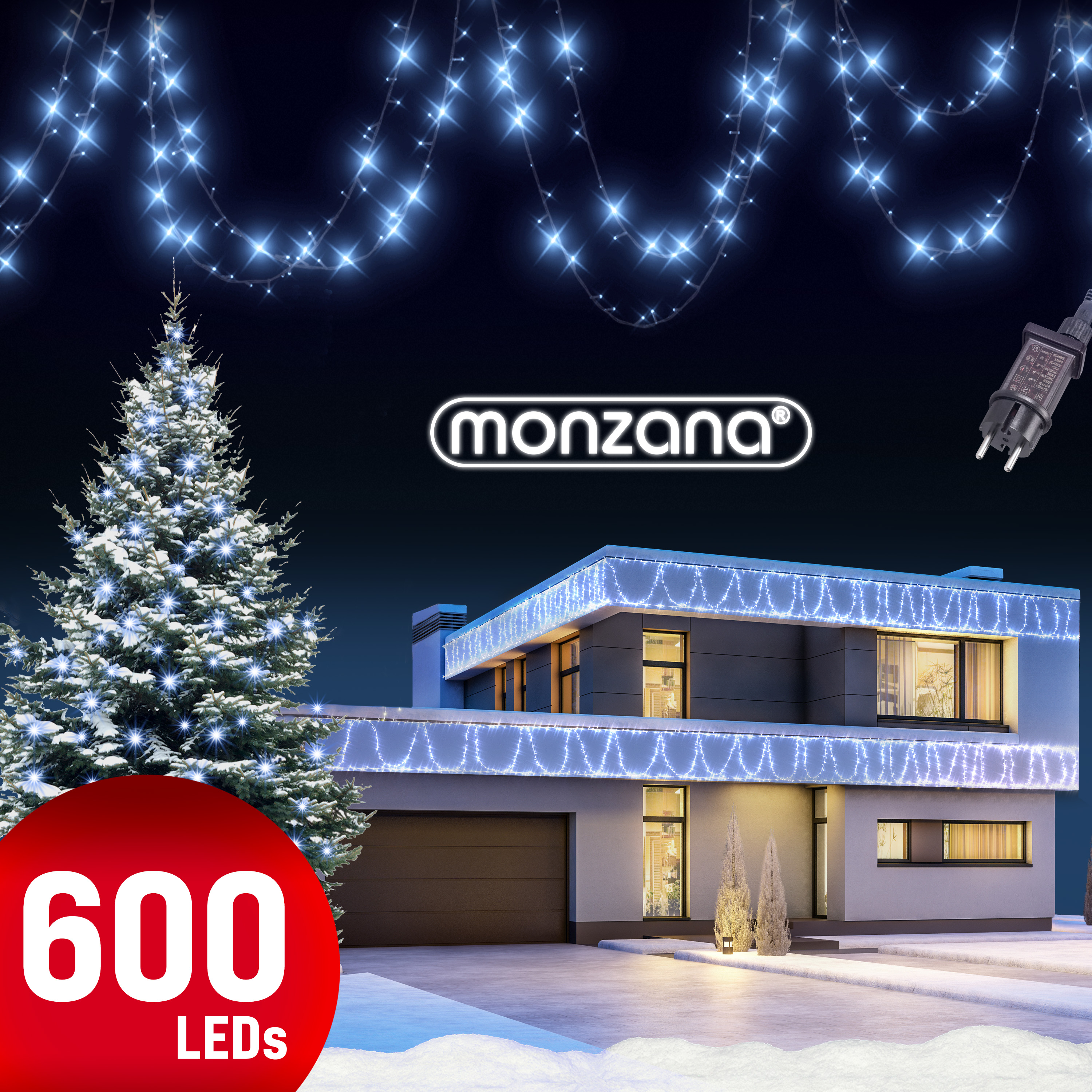 Lichterkette Weihnachten Kaltweiß 60m – Bild 2