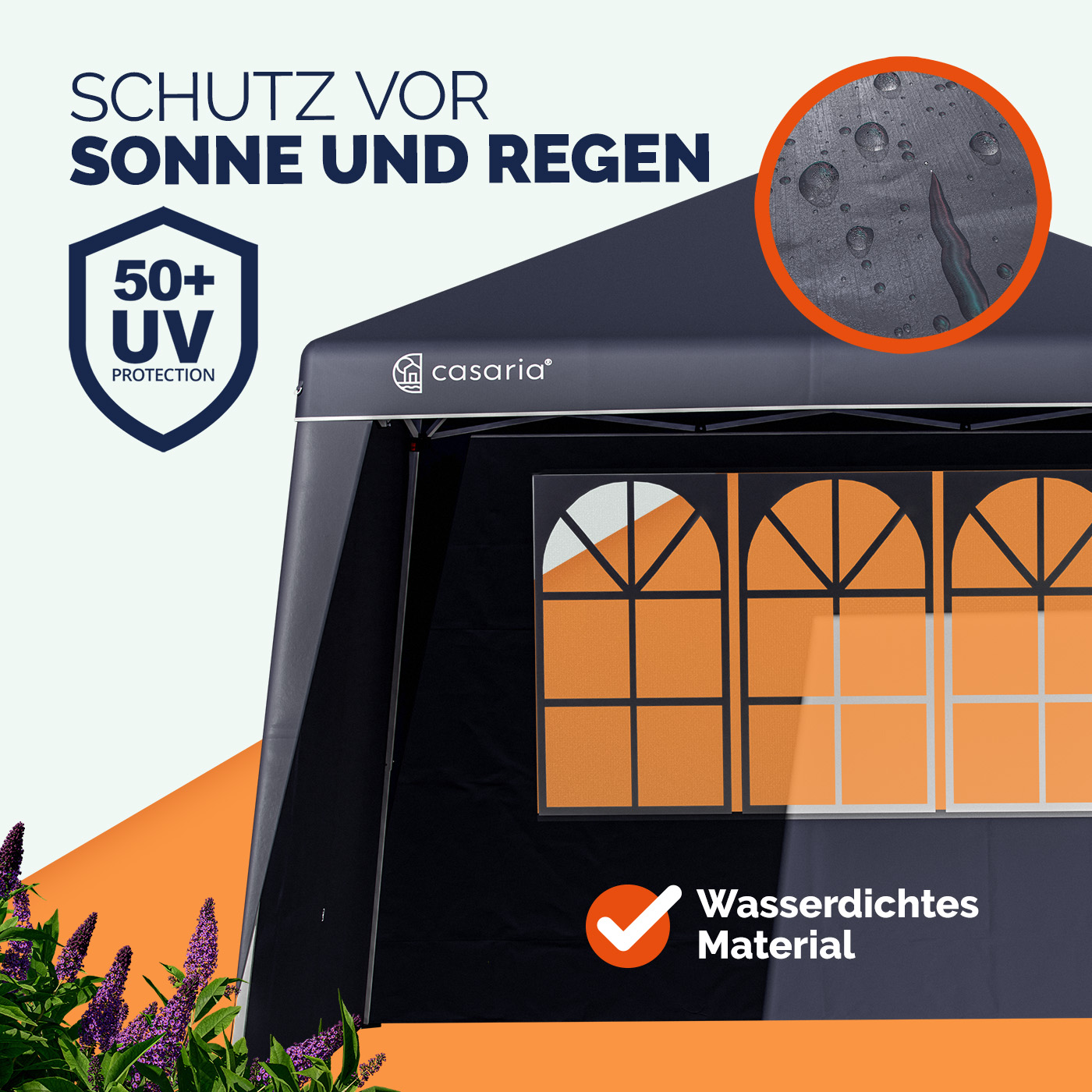 Seitenwand Faltpavillon Capri 2er-Set Anthrazit 3x3m – Bild 2