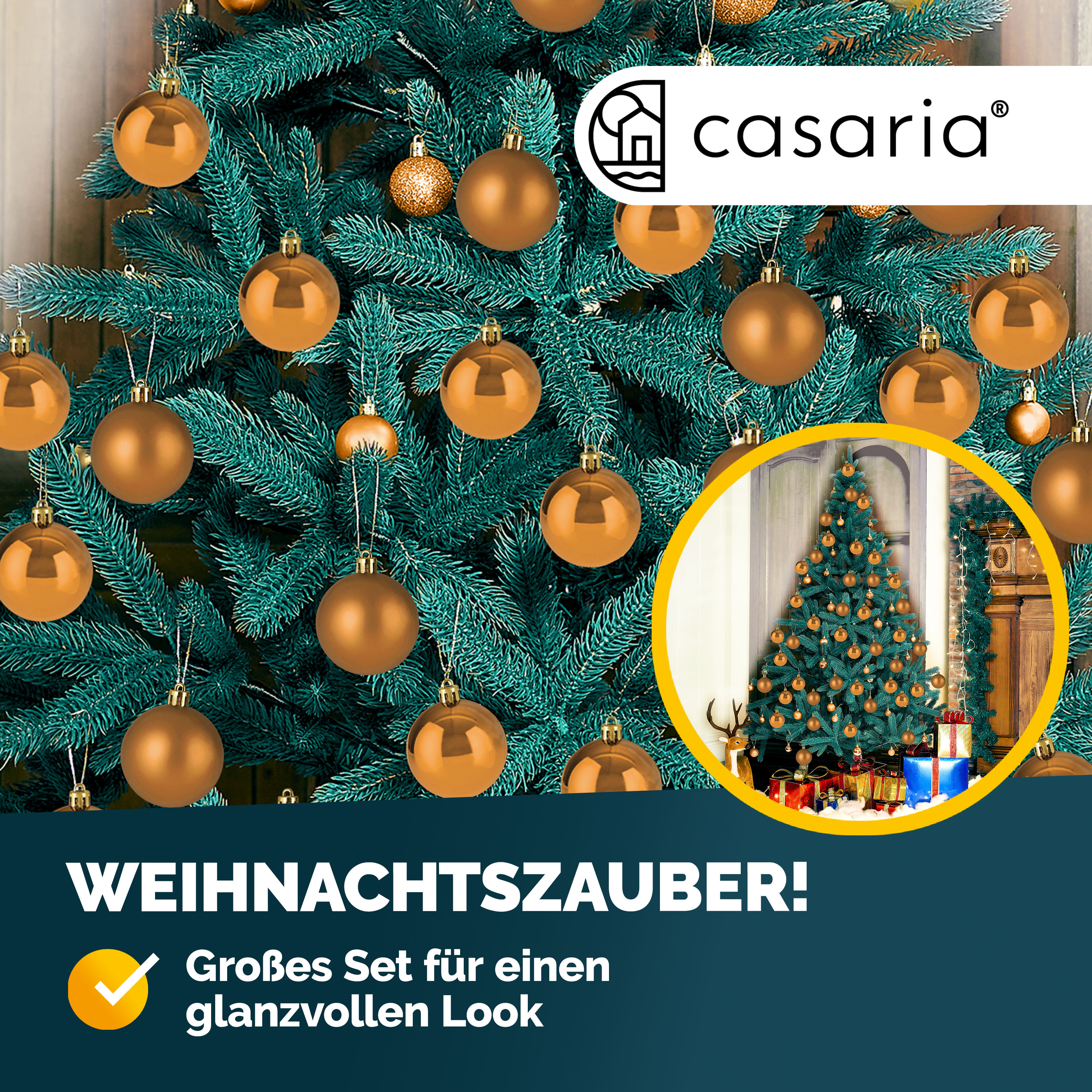 Weihnachtskugeln Kupfer 54-tlg in matt & glänzend – Bild 2