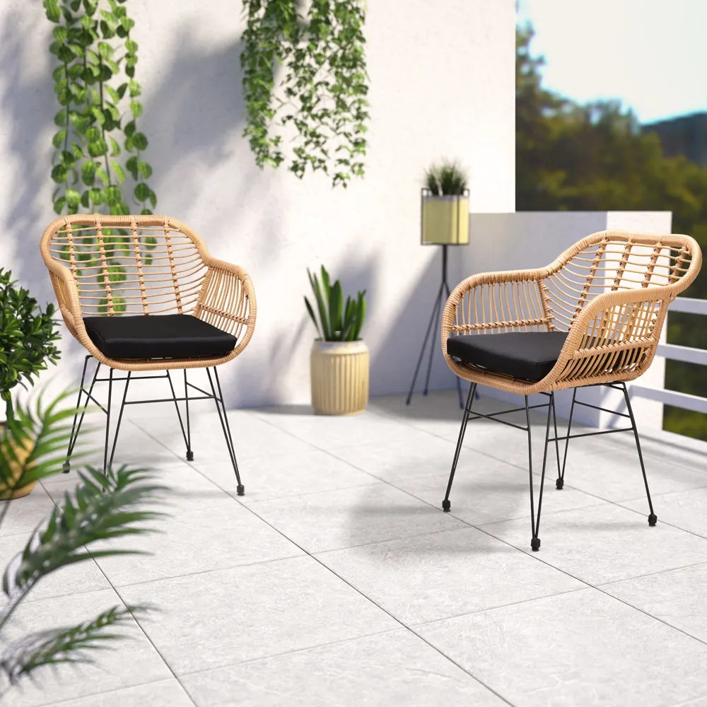 Polyrattan Korbsessel Bali 2er-Set Natur Polyrattan Korbsessel Bali 2er-Set Natur