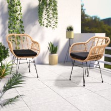 Polyrattan Korbsessel Bali 2er-Set Natur Polyrattan Korbsessel Bali 2er-Set Natur