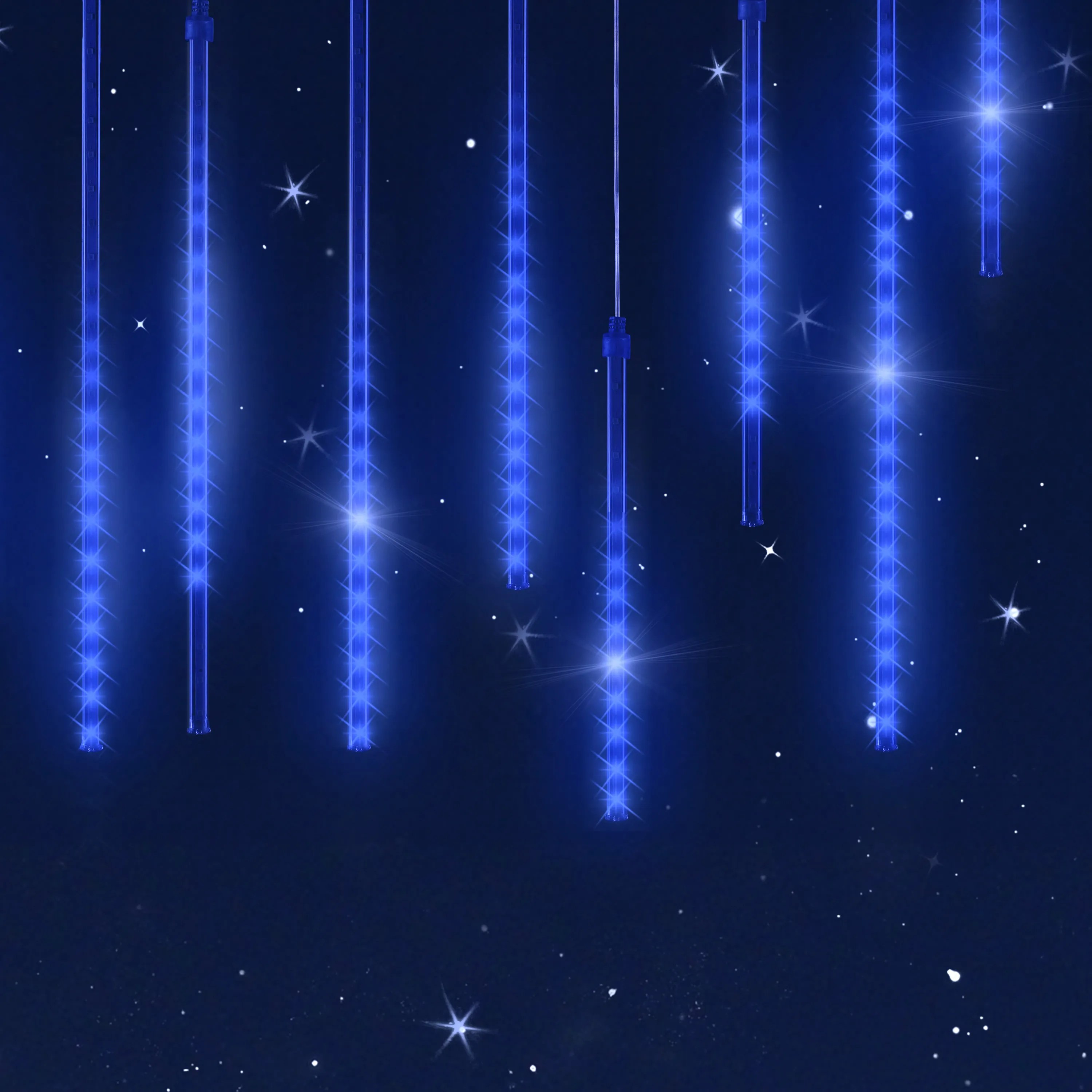 Lichterkette Weihnachten Diamantenregen Blau – Bild 2