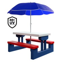 Kindersitzgruppe Blau mit Sonnenschirm Kindersitzgruppe Blau mit Sonnenschirm