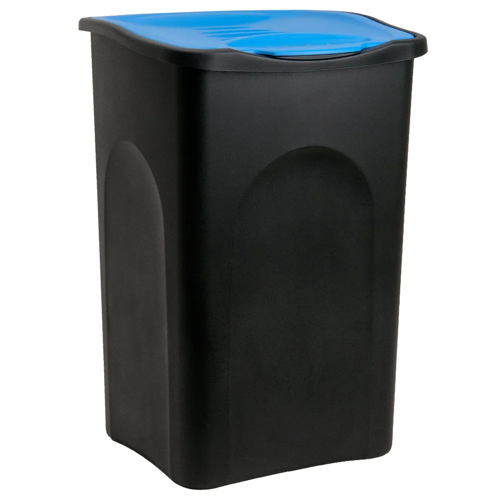 Mülleimer Schwarz/Blau Kunststoff 50L Mülleimer Schwarz/Blau Kunststoff 50L