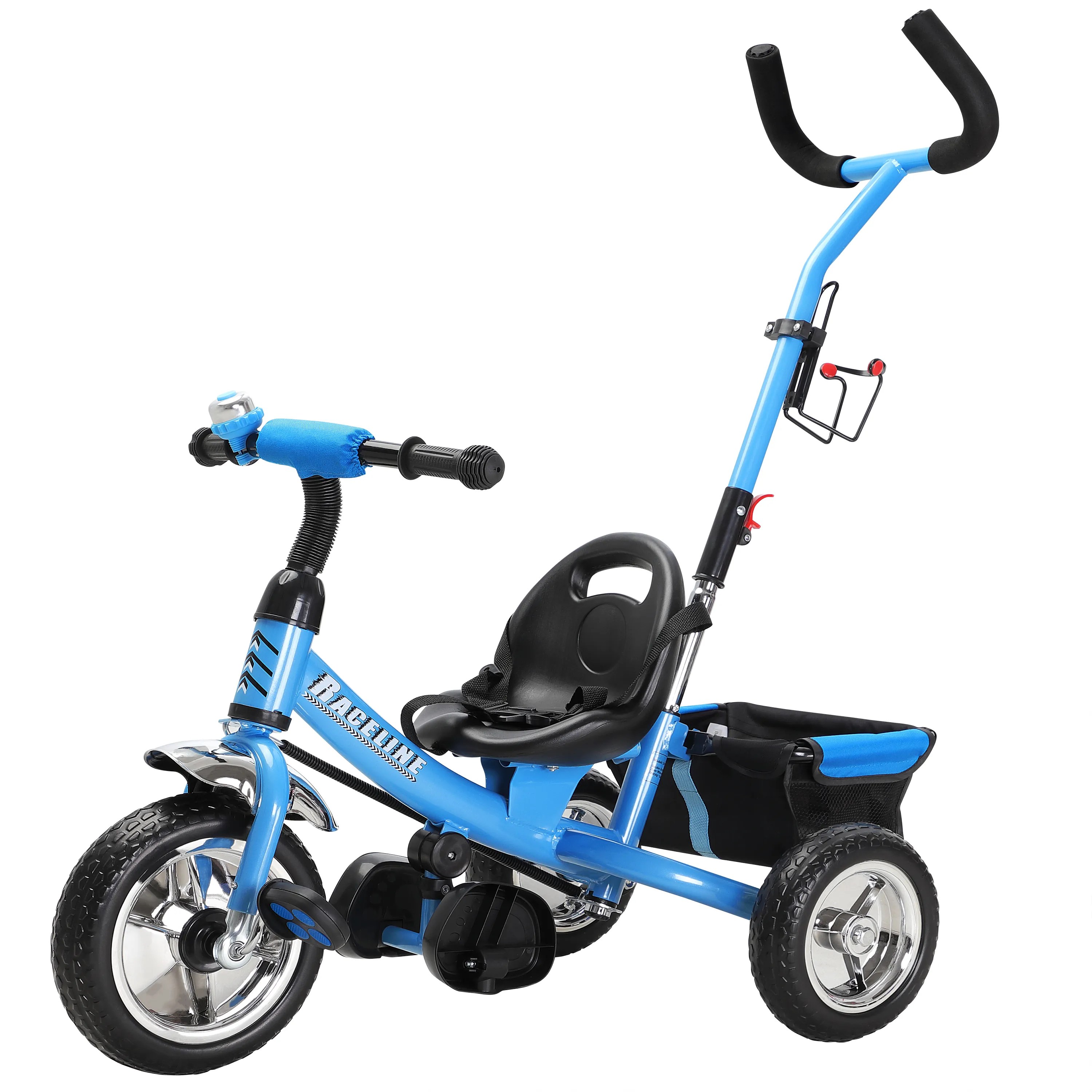 Kinderdreirad Raceline Blau Metall Schiebestange Kinderdreirad Raceline Blau Metall Schiebestange