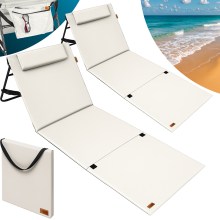 Strandmatte 2er-Set Beige 158x56x46cm gepolstert Strandmatte 2er-Set Beige 158x56x46cm gepolstert