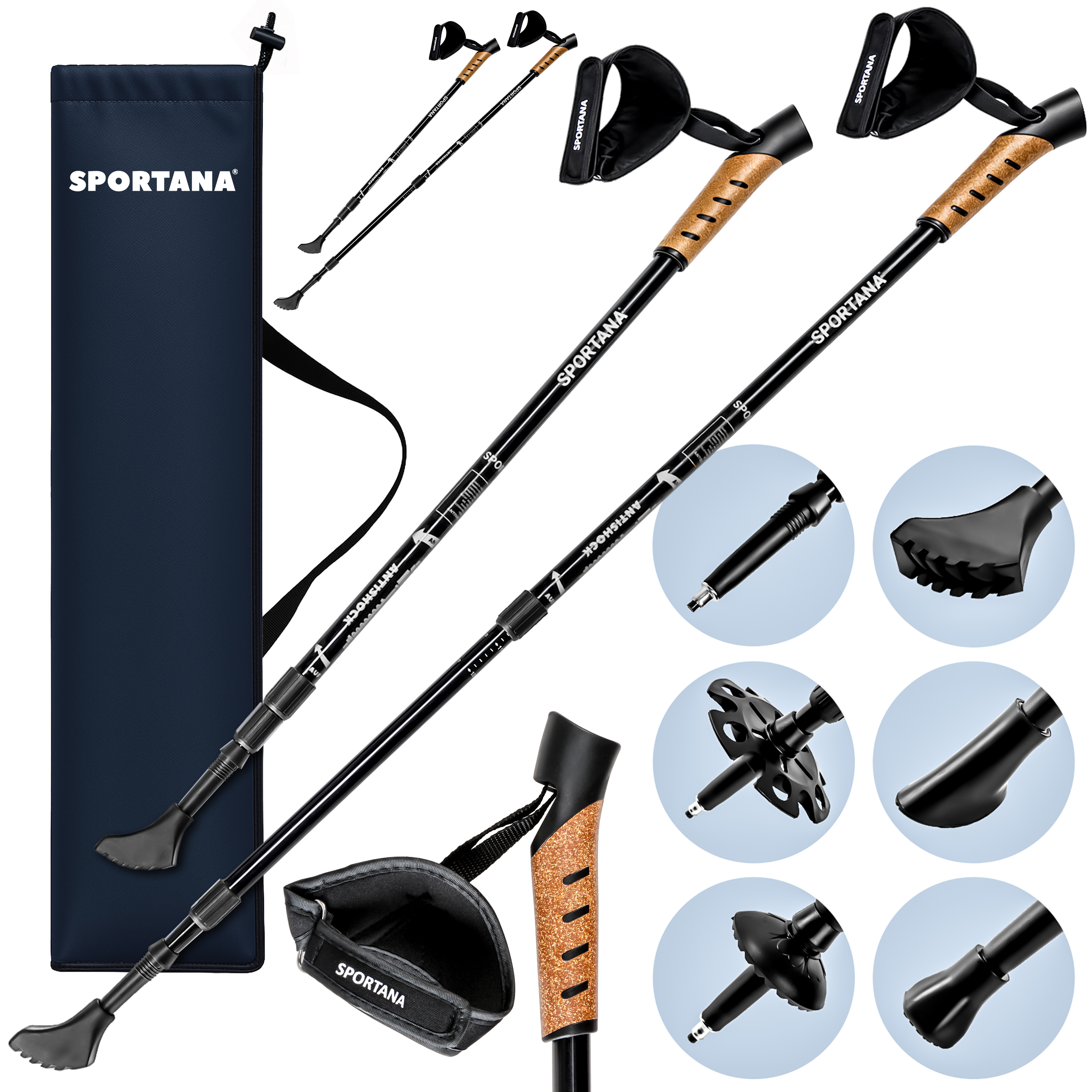 Nordic Walking Stöcke 2er-Set Grau – Bild 2