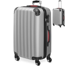 Hartschalenkoffer L Rollen 360º Reisekoffer 62L Silber ABS Hartschalenkoffer L Rollen 360º Reisekoffer 62L Silber ABS