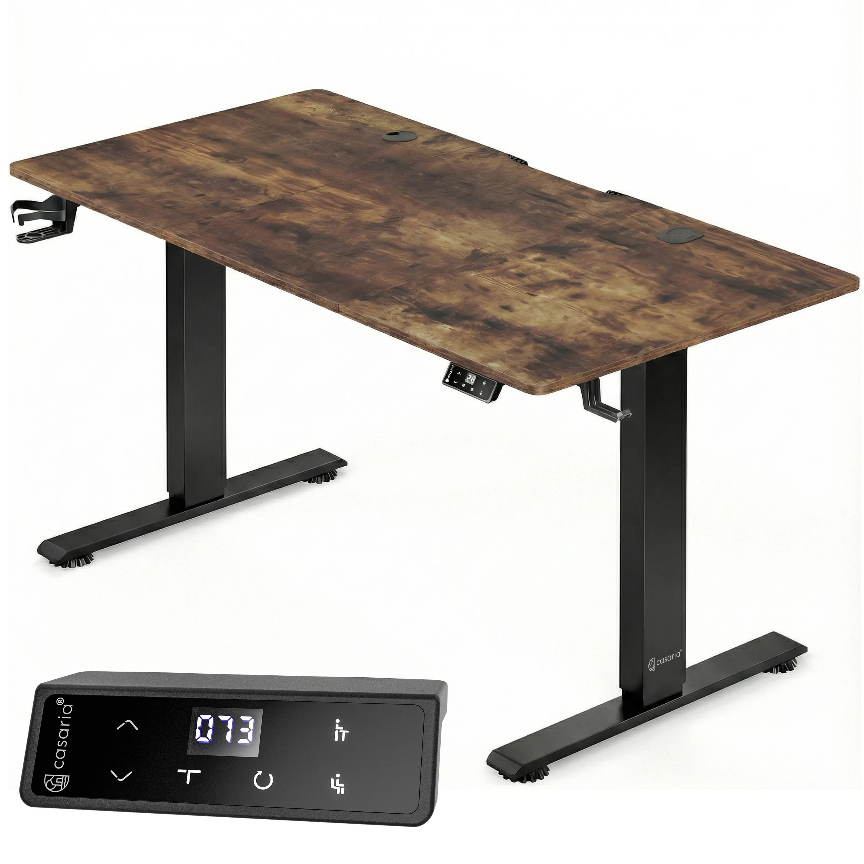 Höhenverstellbarer Schreibtisch Braun 160x75x72-117cm Höhenverstellbarer Schreibtisch Braun 160x75x72-117cm