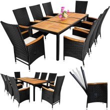 Polyrattan Garten-Sitzgruppe 9-tlg Schwarz Polyrattan Garten-Sitzgruppe 9-tlg Schwarz