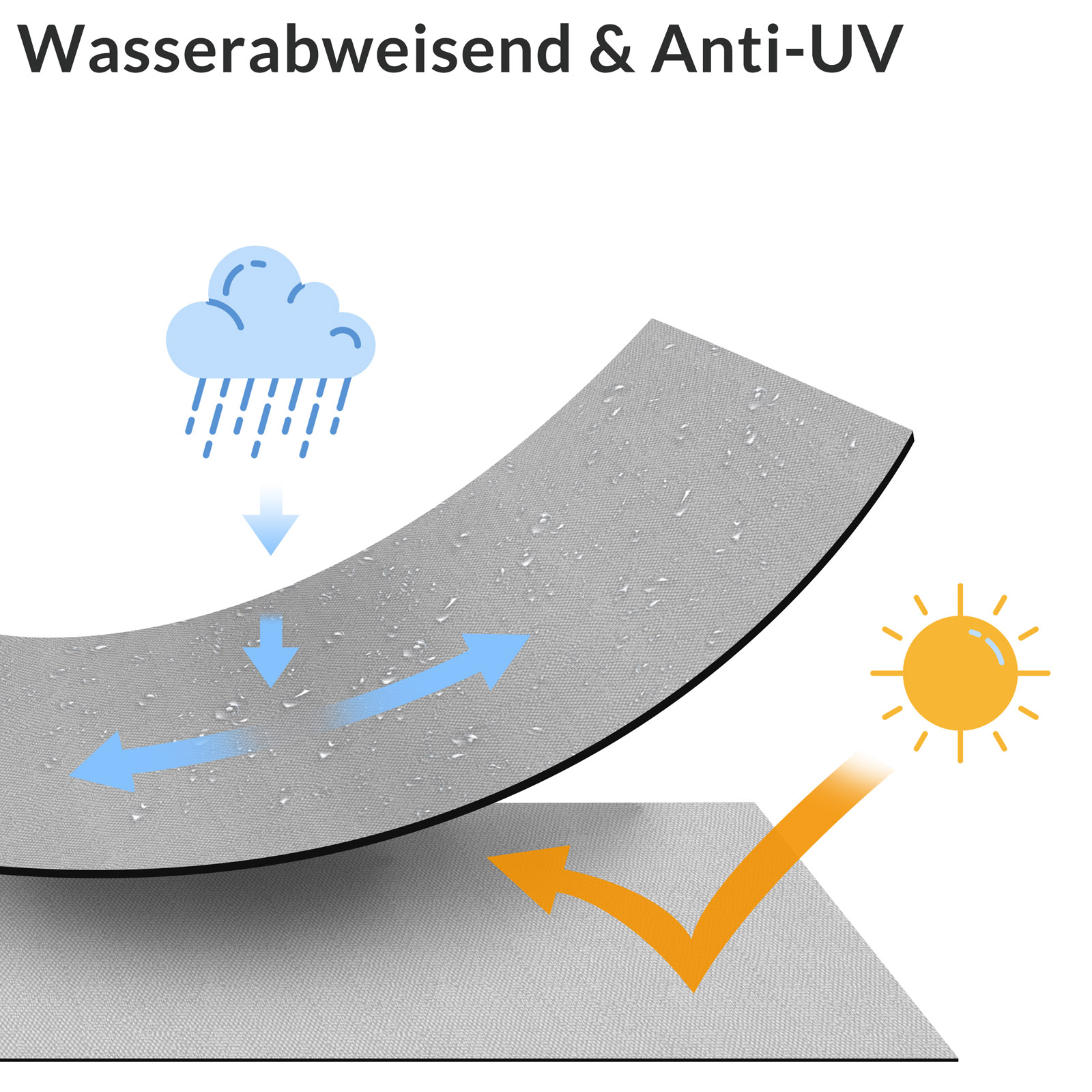 Hollywoodschaukel Hellgrau mit Sonnendach – Bild 2