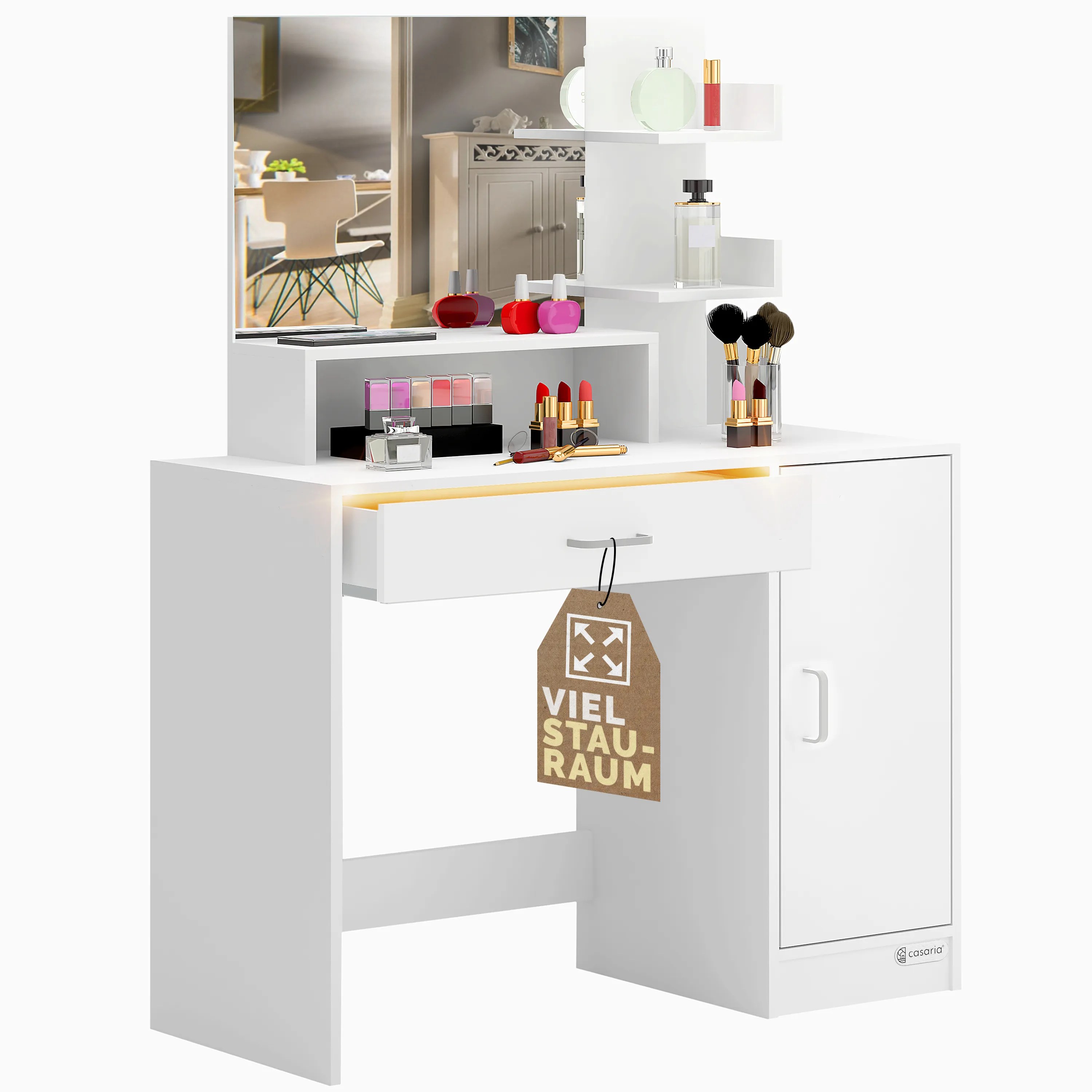 Schminktisch Jocelyn Weiß 140x90x40cm Schminktisch Jocelyn Weiß 140x90x40cm