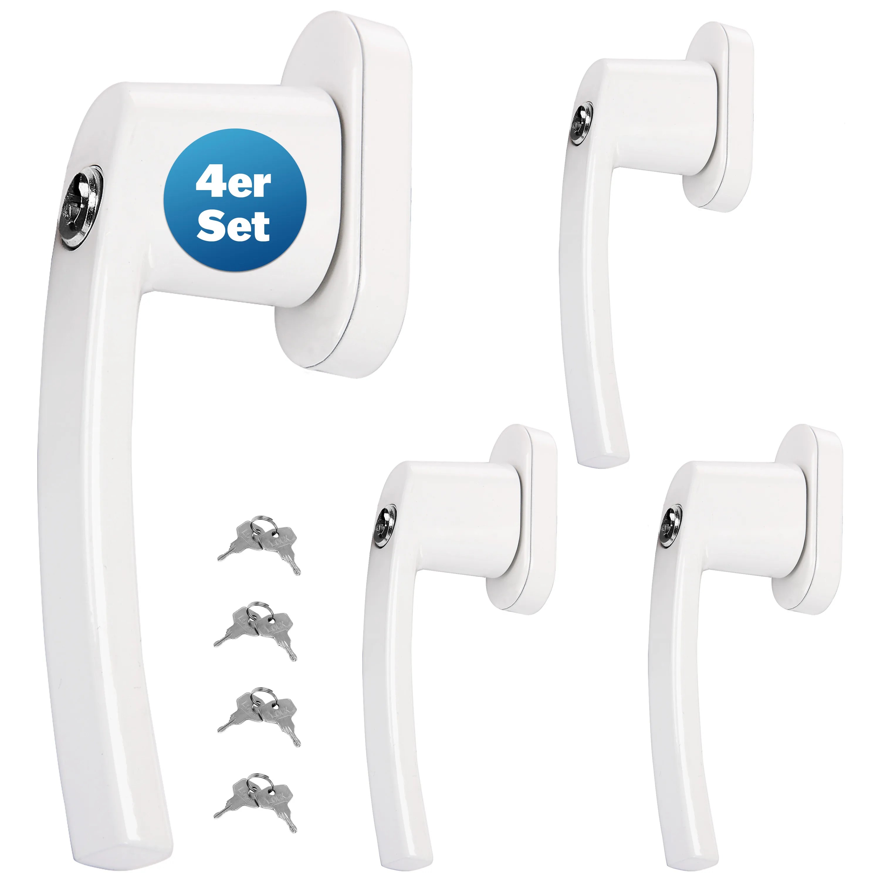Fenstergriff 4er-Set Weiß abschließbar Fenstergriff 4er-Set Weiß abschließbar