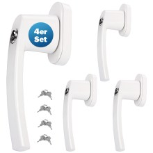 Fenstergriff 4er-Set Weiß abschließbar Fenstergriff 4er-Set Weiß abschließbar