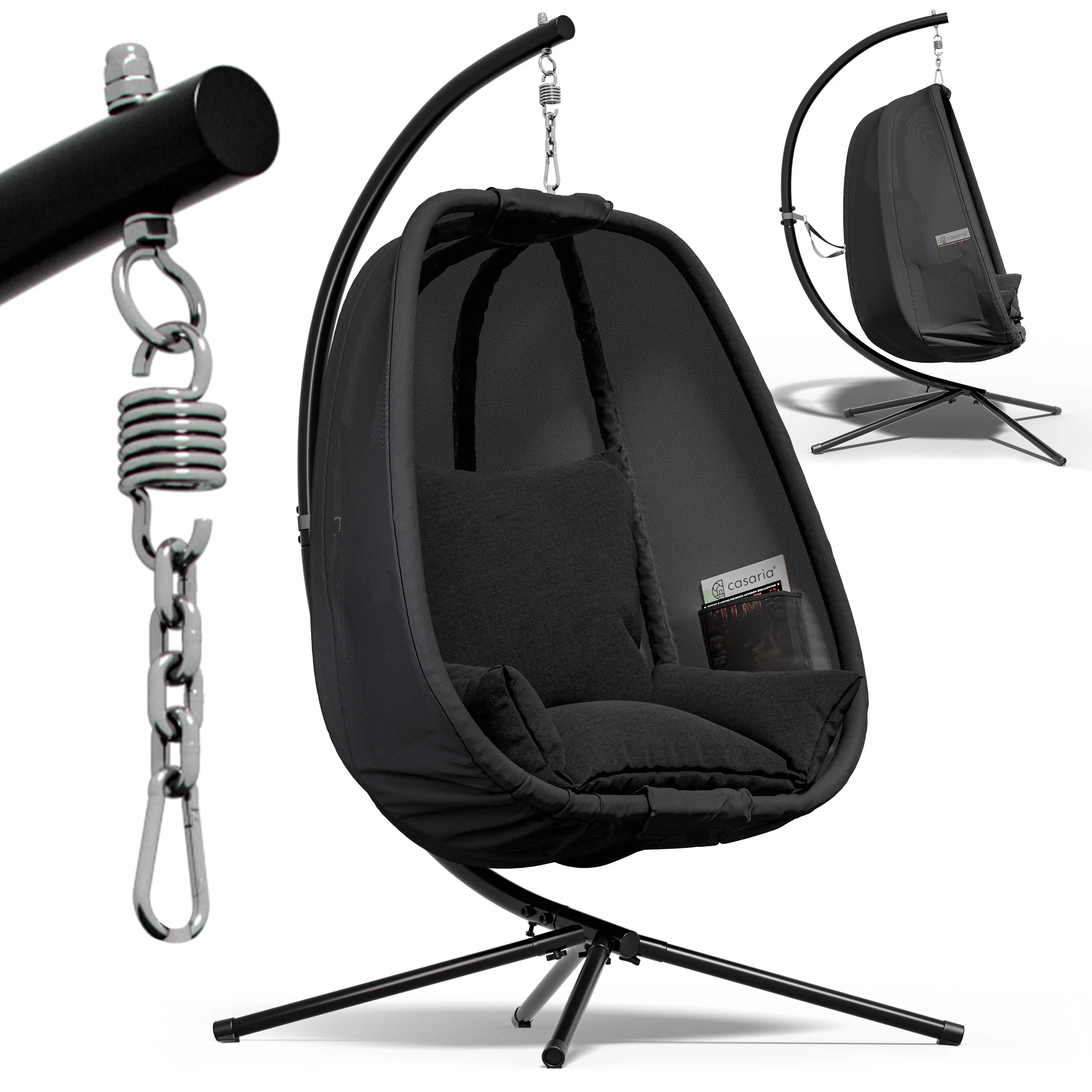 Hängesessel Alvie Anthrazit 190x140x110cm Hängesessel Alvie Anthrazit 190x140x110cm