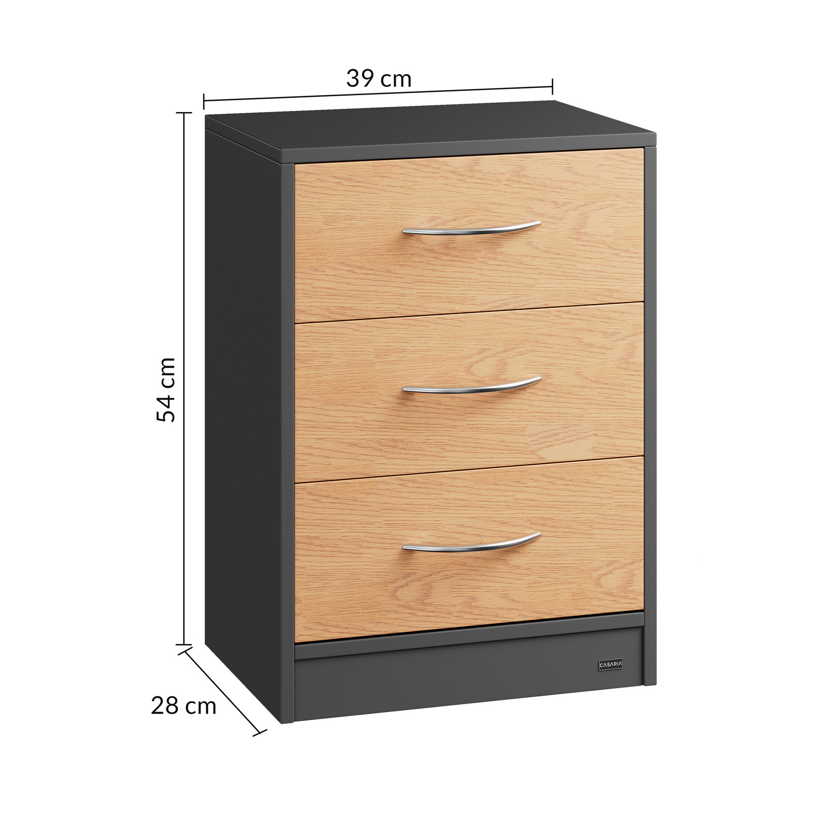 Nachttisch Eloise 2er-Set Holz/Grau 54x39x28cm – Bild 2