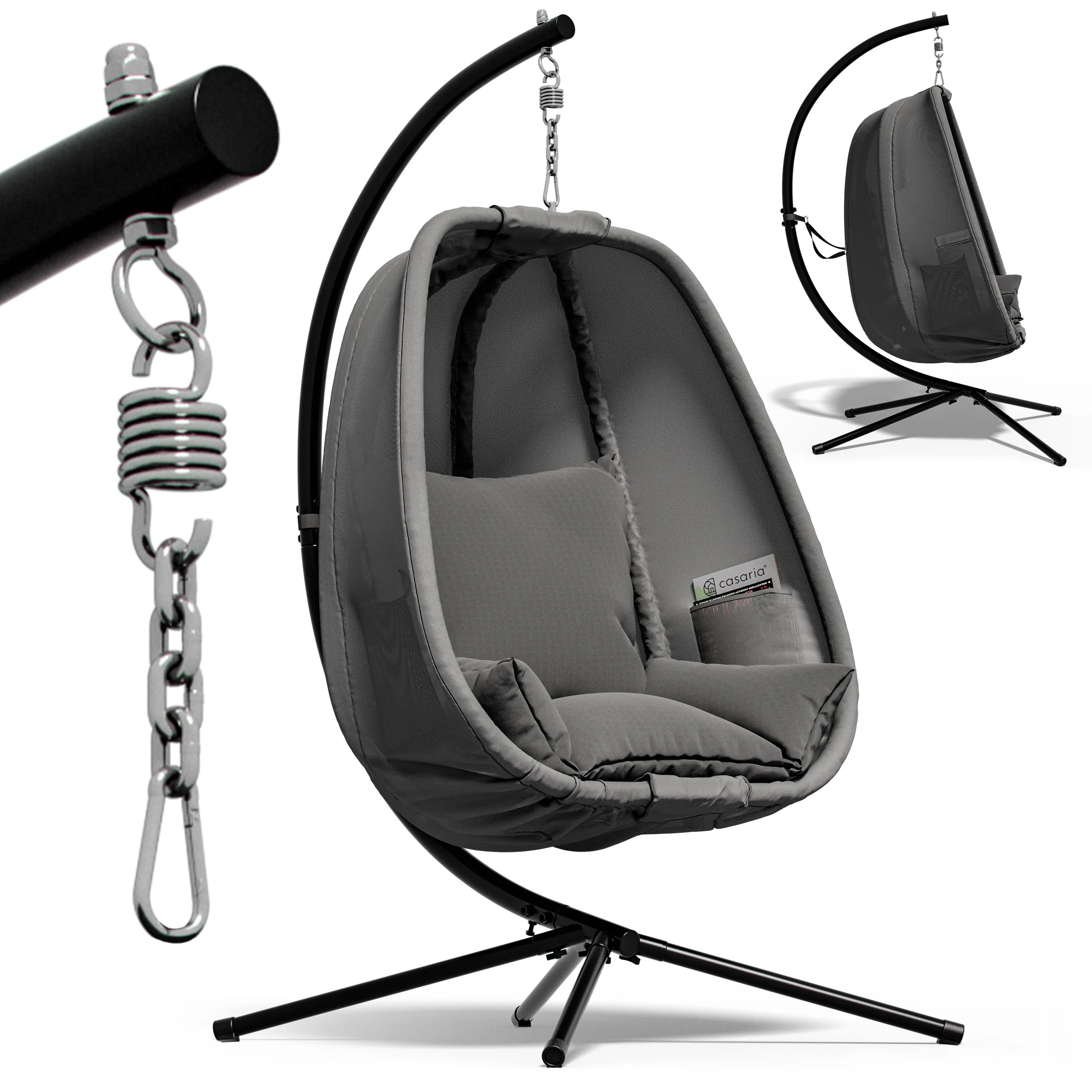 Hängesessel Alvie Grau 190x140x110cm Hängesessel Alvie Grau 190x140x110cm