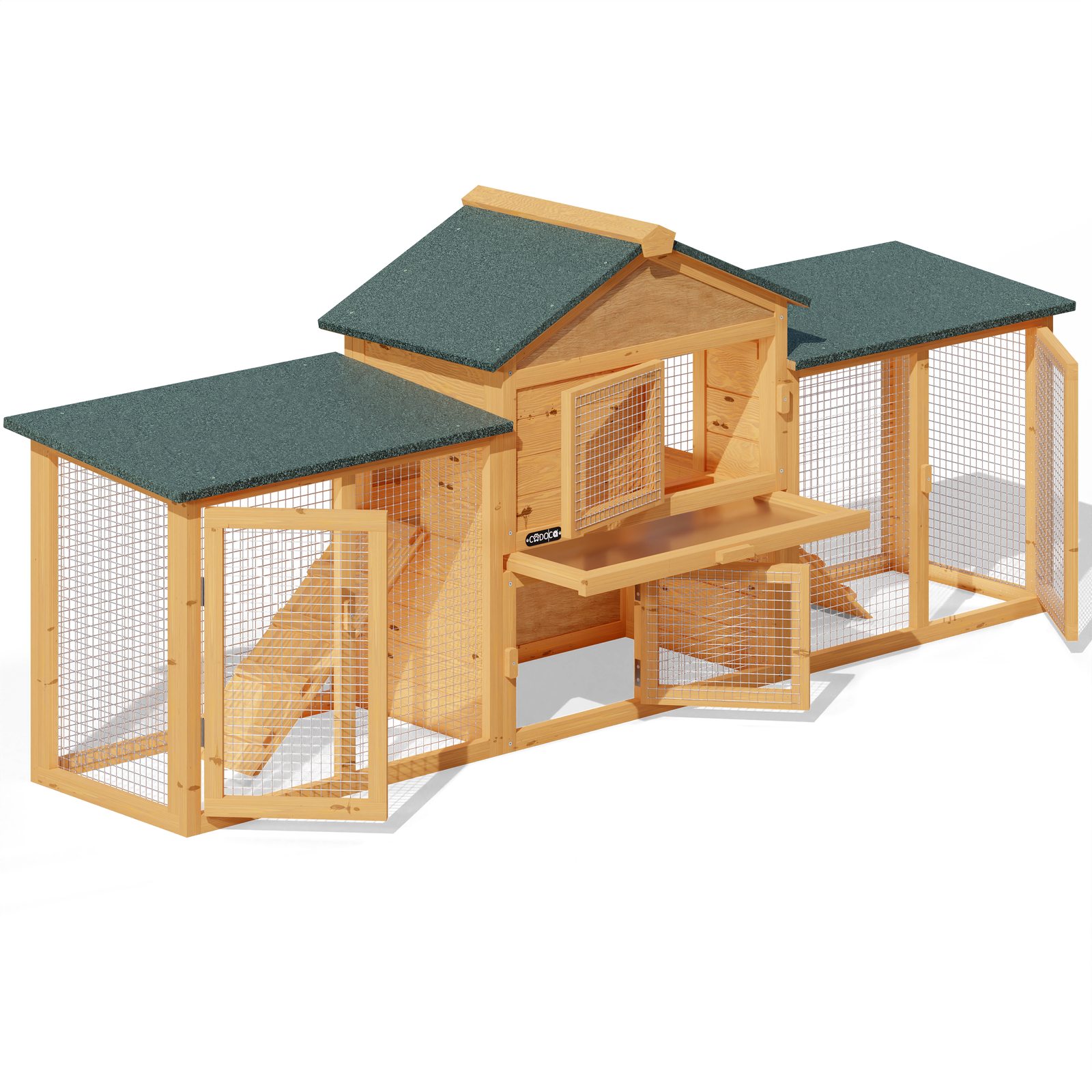 Hasenstall Kaninchenstall 2 Etagen 204x45x84cm – Bild 2