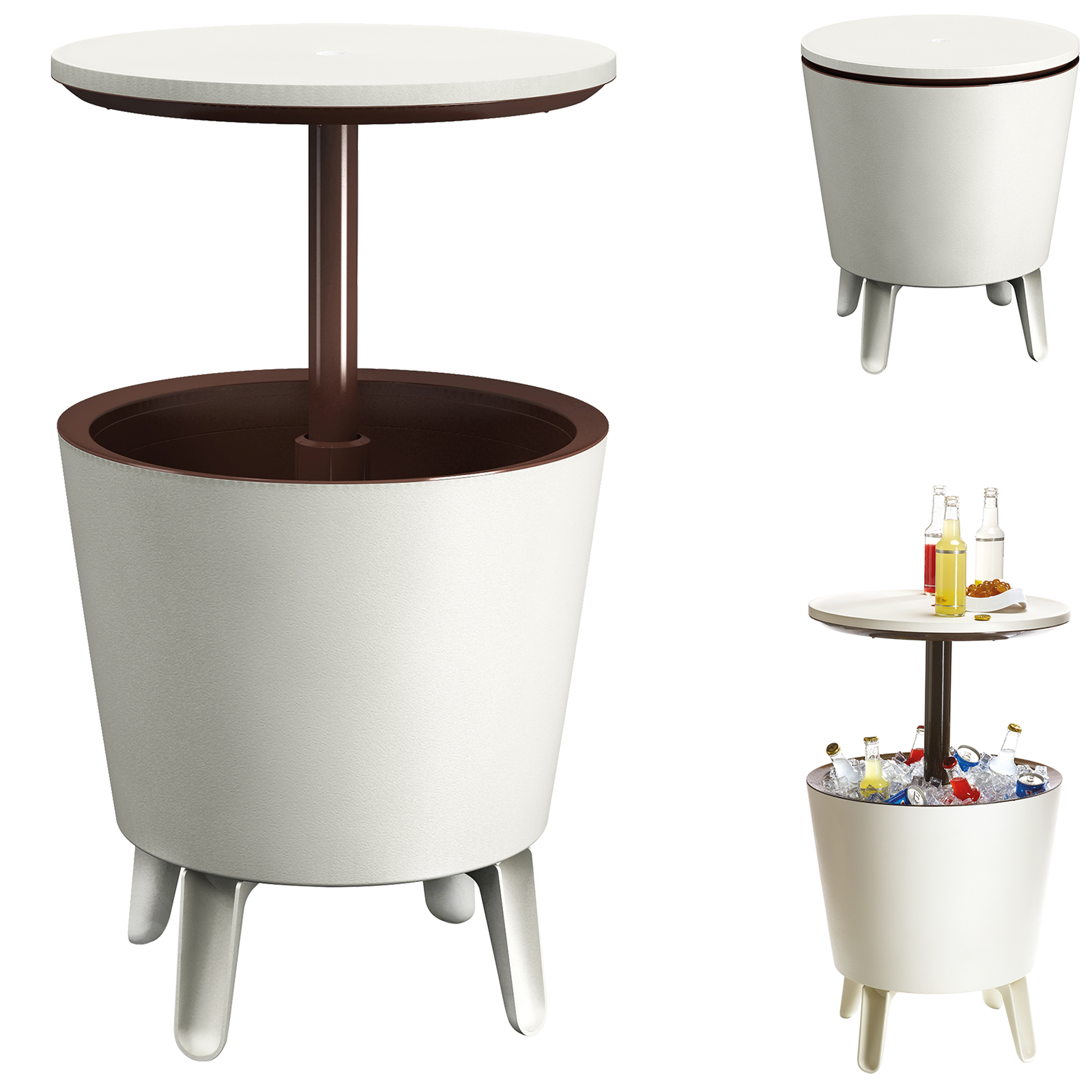 Getränkekühler Weiß/Braun Ø50cm 30L – Bild 2