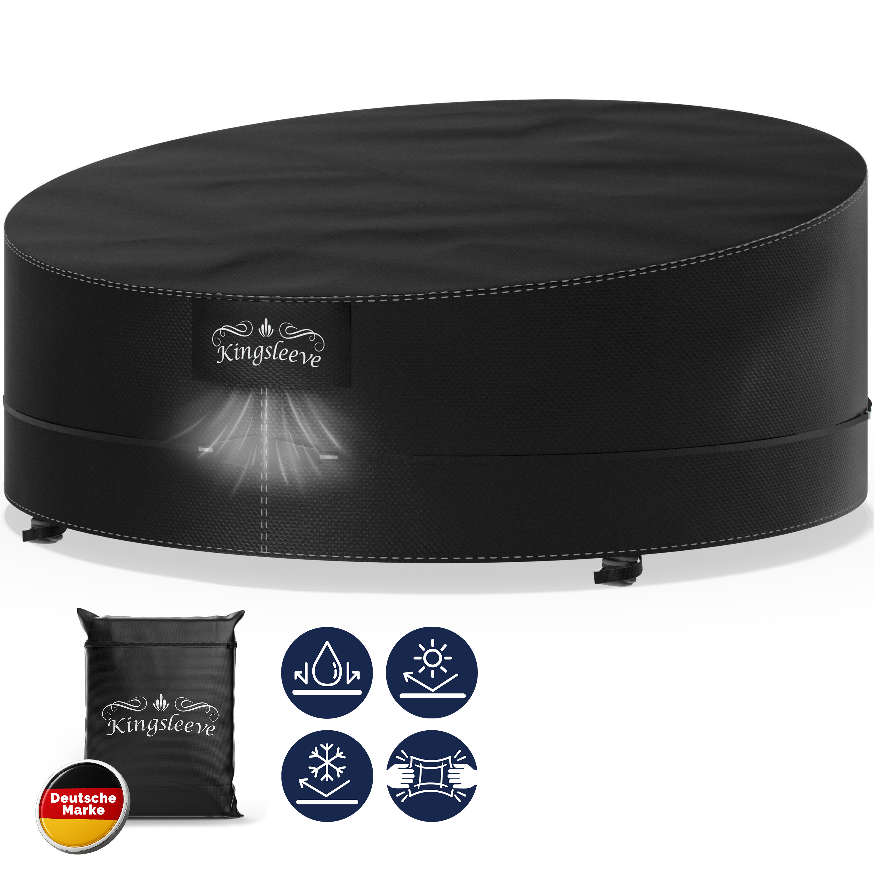 Abdeckplane Sonneninsel Anthrazit 229x188x90/50cm 9100mm Wassersäule – Bild 2