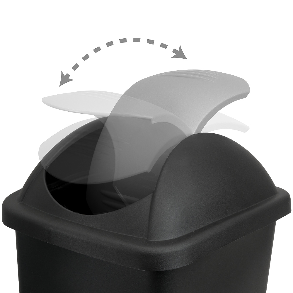 Mülleimer Schwarz/Silber Kunststoff 60L – Bild 2