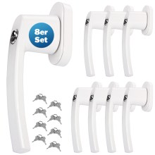 Fenstergriff 8er-Set Weiß abschließbar Fenstergriff 8er-Set Weiß abschließbar