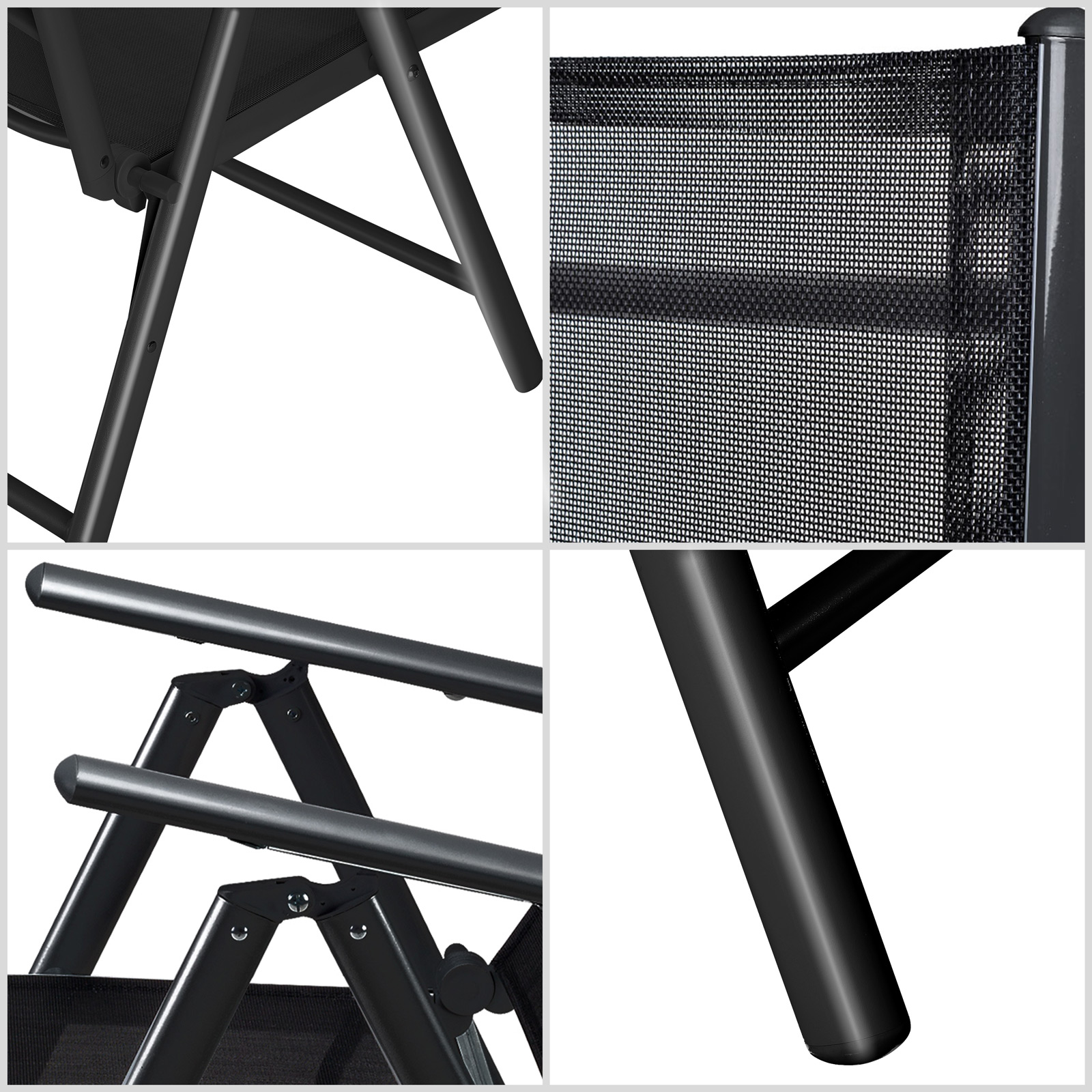 Gartenstuhl Bern 3er-Set Anthrazit – Bild 2