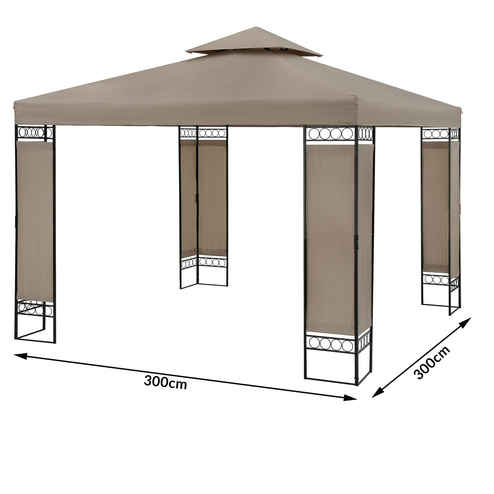 Pavillon Lorca Taupe 3x3m UV-Schutz 50+ – Bild 2