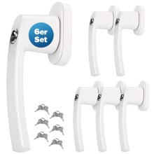 Fenstergriff 6er-Set Weiß abschließbar Fenstergriff 6er-Set Weiß abschließbar